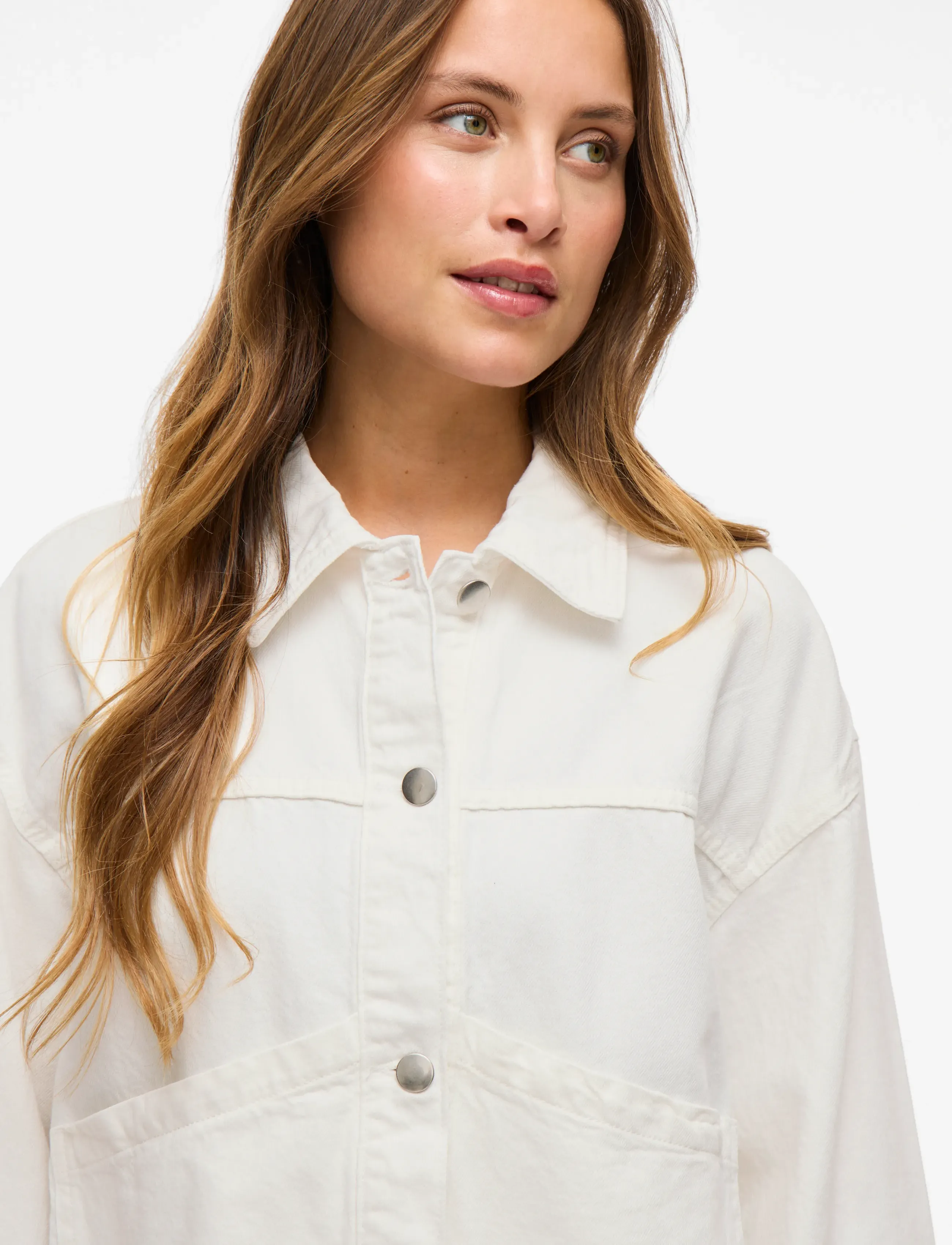 Vila - VIPAL L/S DENIM JACKET/BFS - farkkutakit - snow white - 5