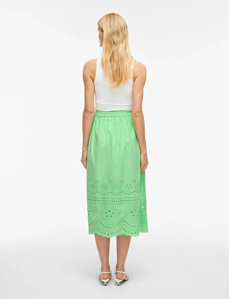 Vila - VIMETTE HW MIDI SKIRT - midi rokken - summer green - 3