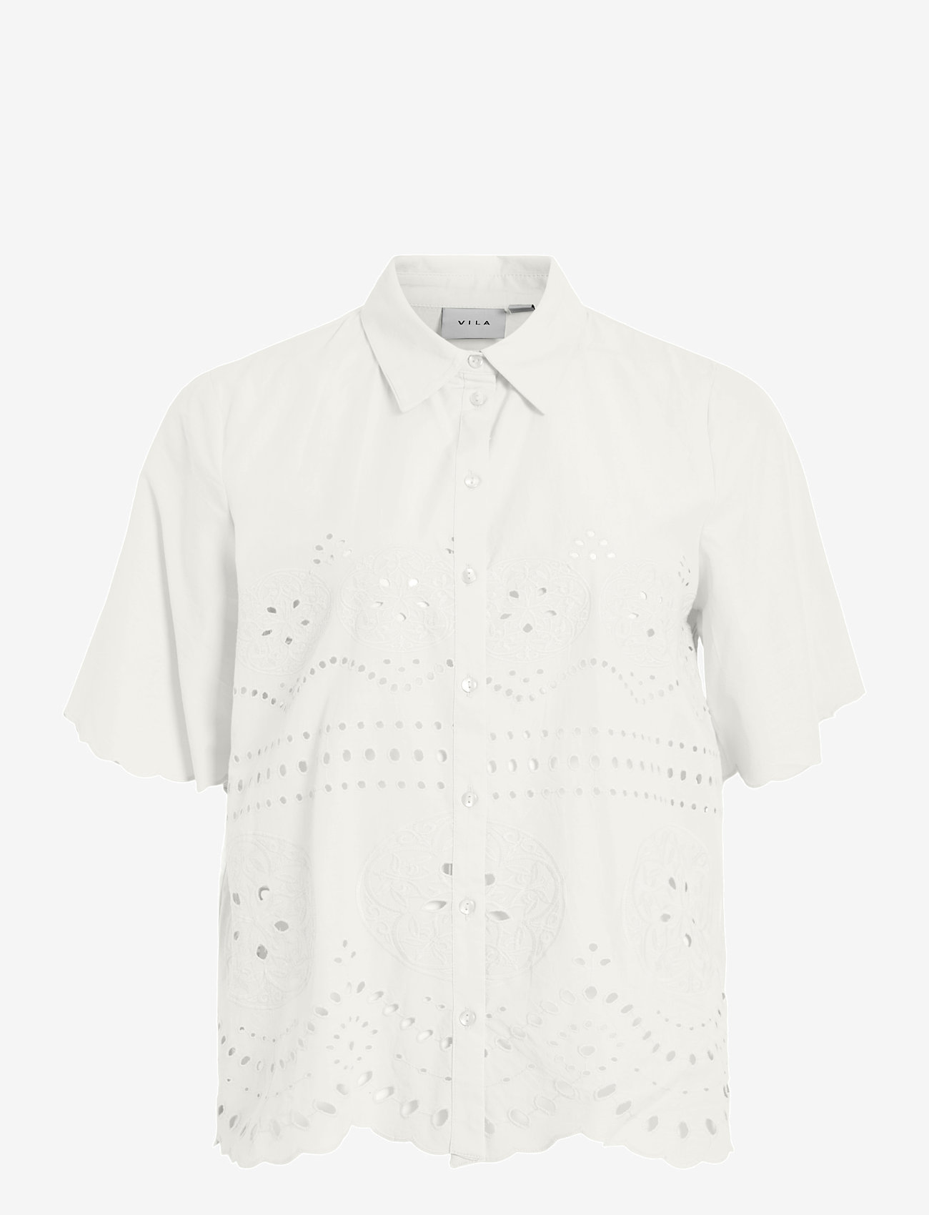 Vila - VIMETTE 2/4 SHIRT/PR - kortærmede skjorter - snow white - 0
