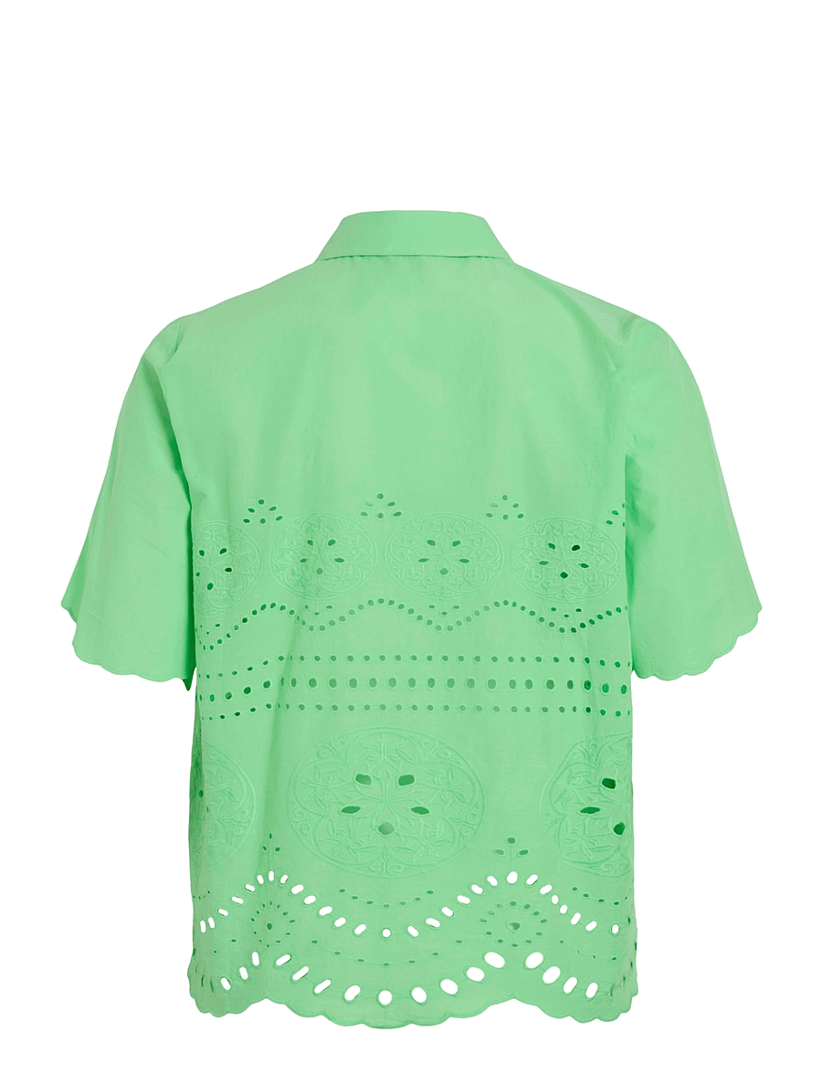 Vila - VIMETTE 2/4 SHIRT/PR - kurzärmlige hemden - summer green - 1
