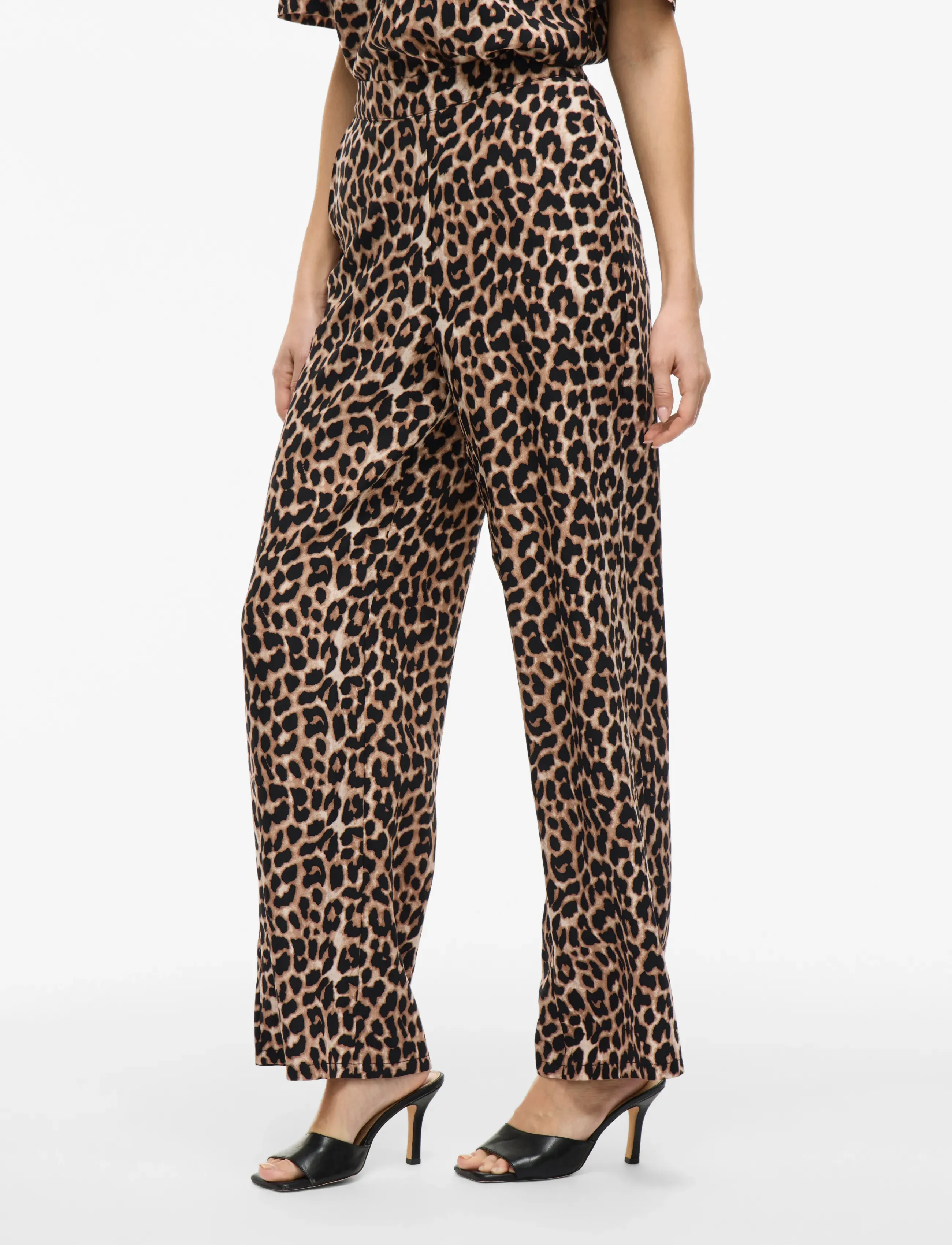 Vila VILIOPANA LIO HW WIDE PANTS - Vêtements - BRAZZILIAN SAND / brown