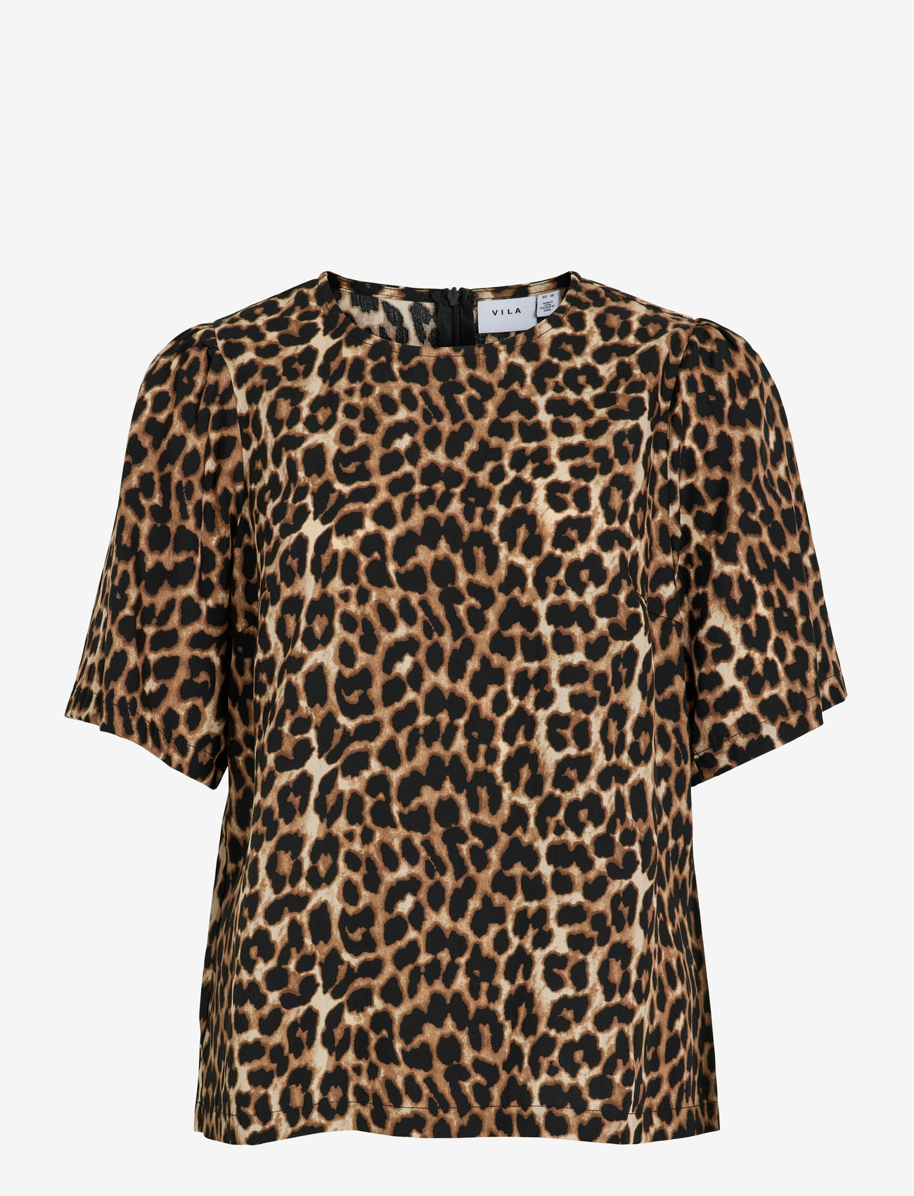 Vila - VILIOPANA LIO O-NECK 2/4 TOP/PR - kurzämlige blusen - brazzilian sand - 1