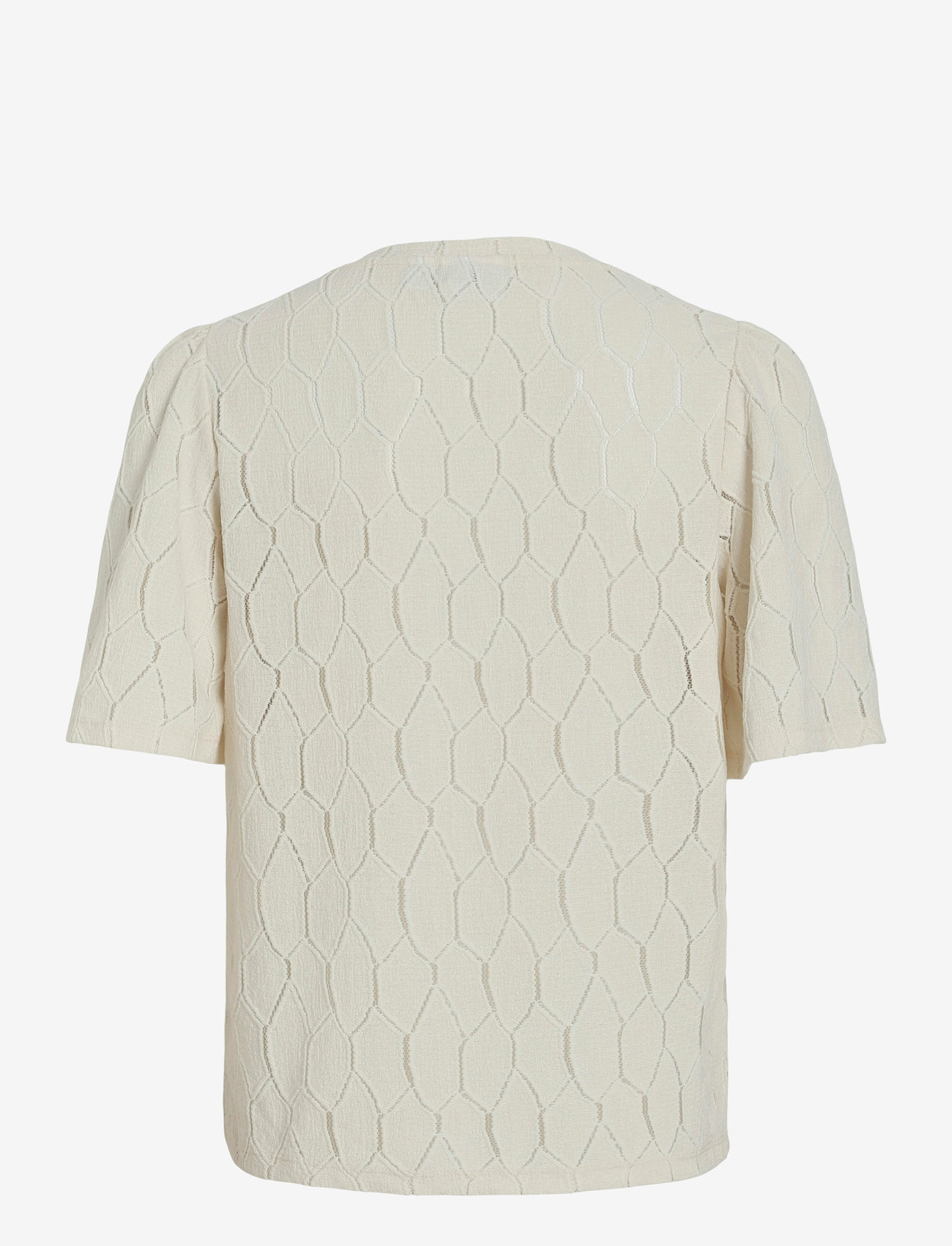 Vila - VIMARCELLA V-NECK 2/4 TOP/R - palaidinės trumpomis rankovėmis - birch - 1