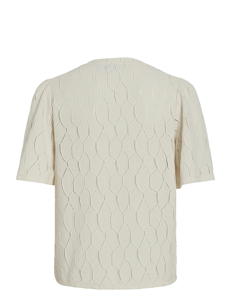 Vila - VIMARCELLA V-NECK 2/4 TOP/R - palaidinės trumpomis rankovėmis - birch - 1