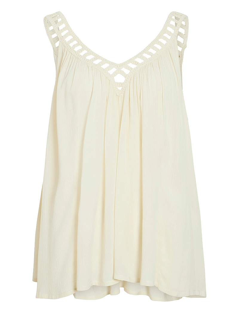 Vila - VIJUNAR SQUARE NECK S/L TOP - Ærmeløse bluser - birch - 0