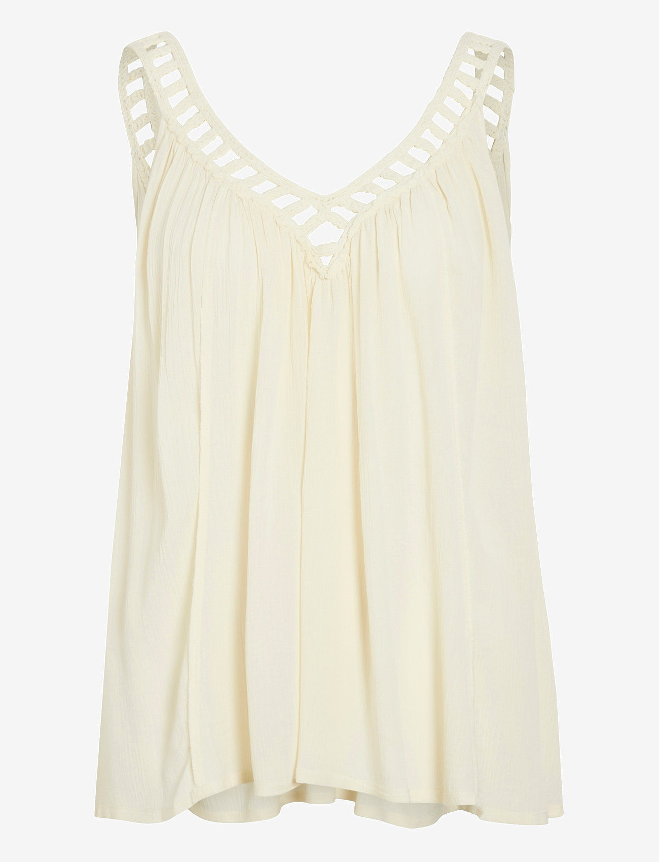 Vila - VIJUNAR SQUARE NECK S/L TOP - Ærmeløse bluser - birch - 1