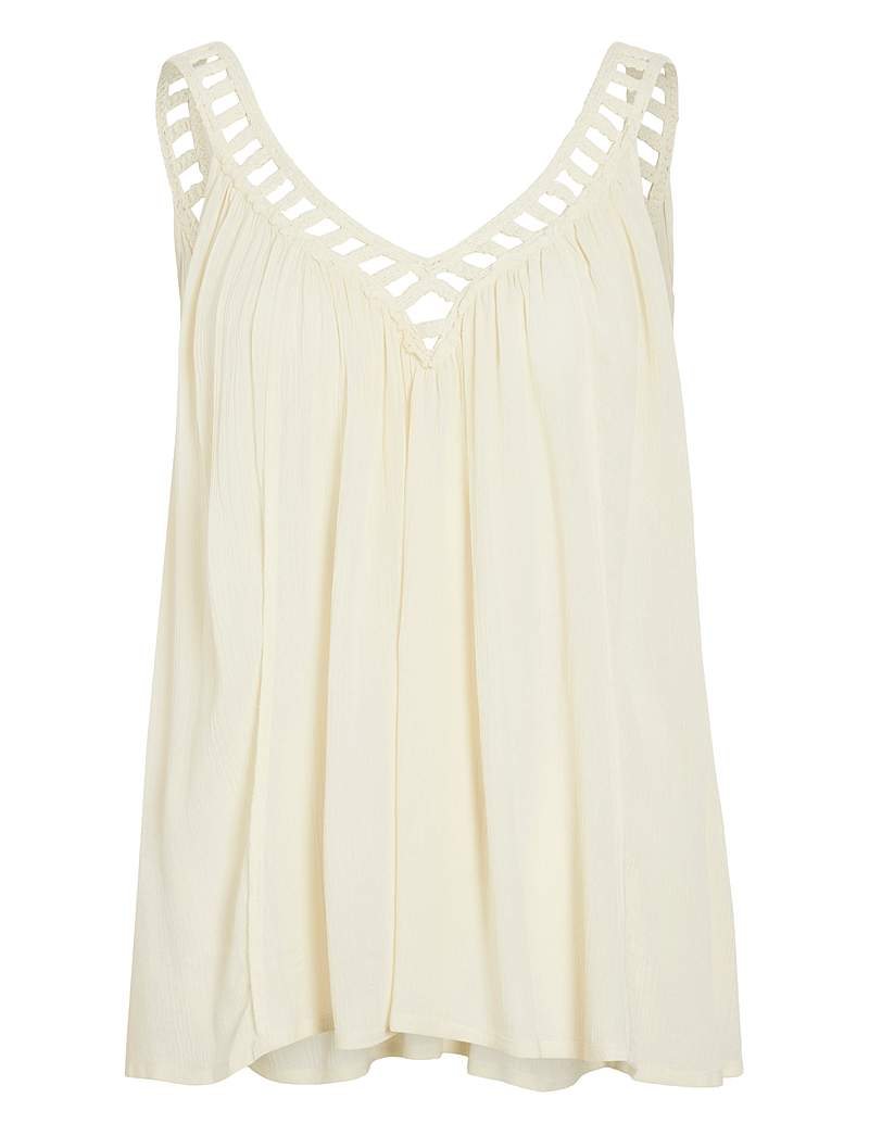 Vila - VIJUNAR SQUARE NECK S/L TOP - Ærmeløse bluser - birch - 1