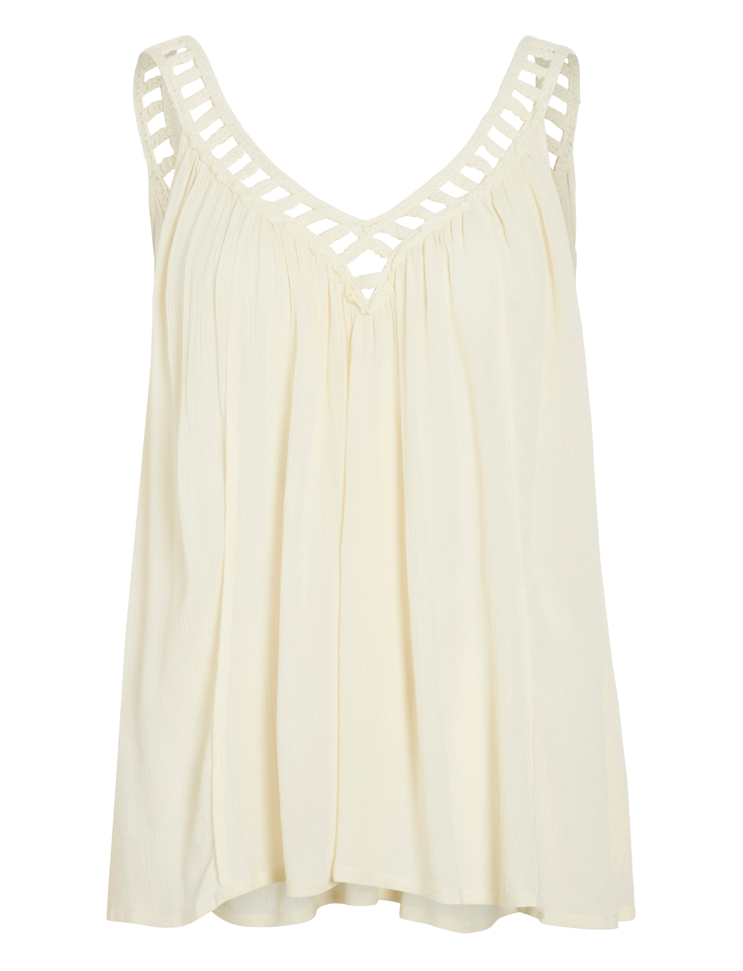Vila - VIJUNAR SQUARE NECK S/L TOP - varrukateta pluusid - birch - 2