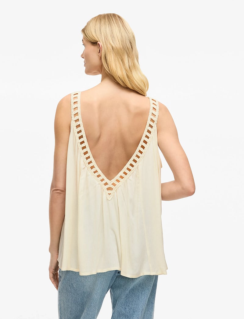 Vila - VIJUNAR SQUARE NECK S/L TOP - Ärmlösa blusar - birch - 3