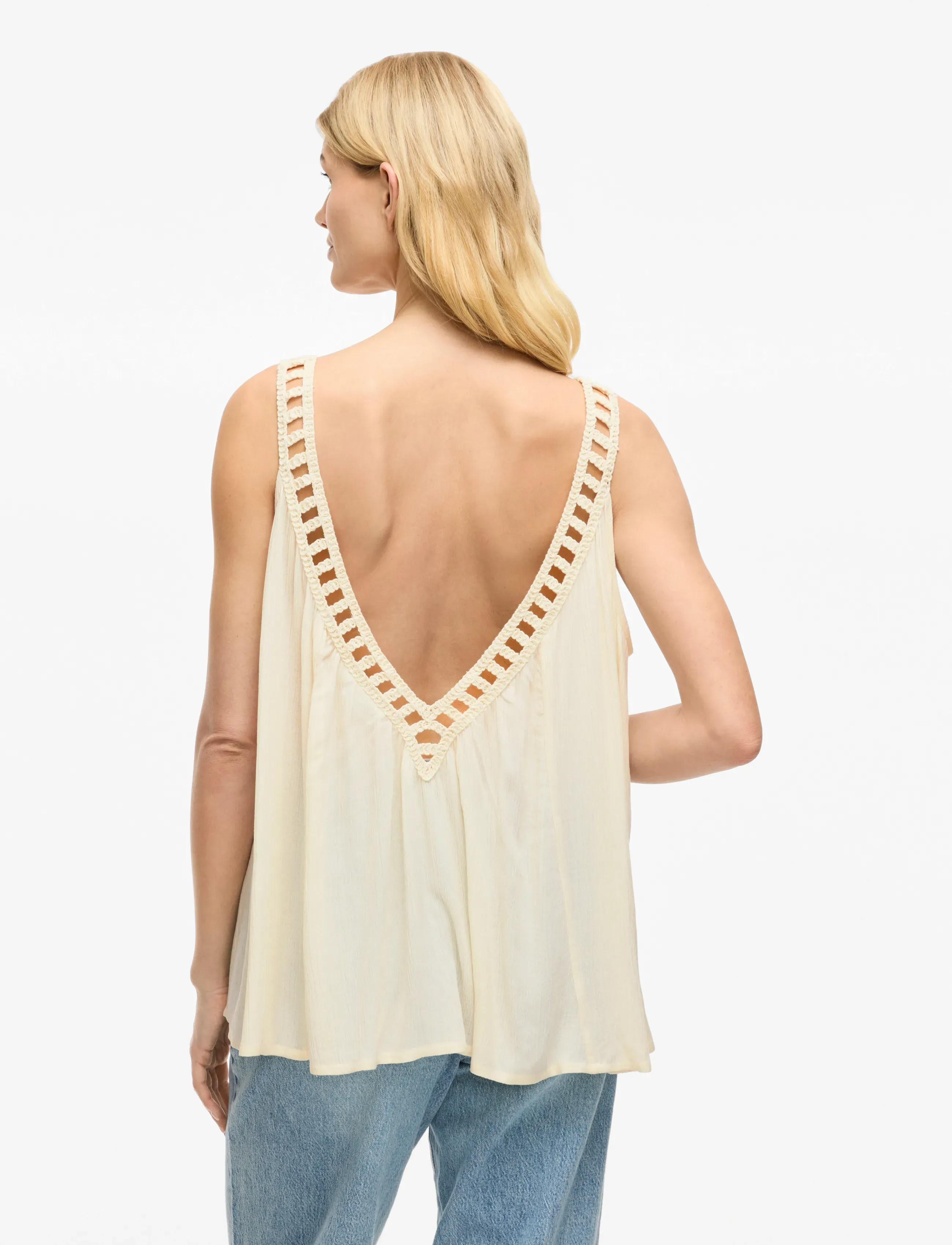 Vila - VIJUNAR SQUARE NECK S/L TOP - varrukateta pluusid - birch - 3