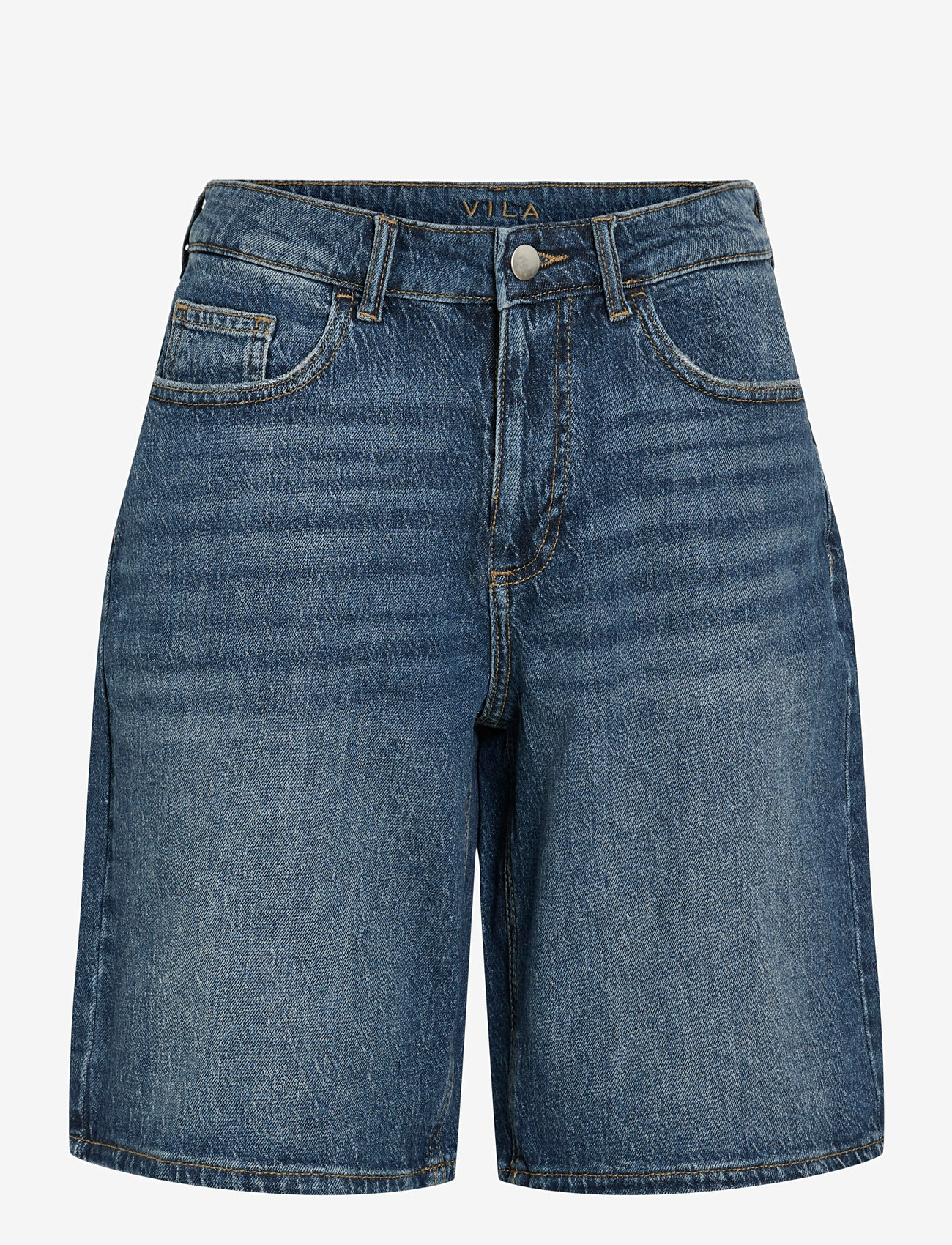 Vila - VIJAF RW BERMUDA SHORTS MBD/BFS - korte jeansbroeken - medium blue denim - 1