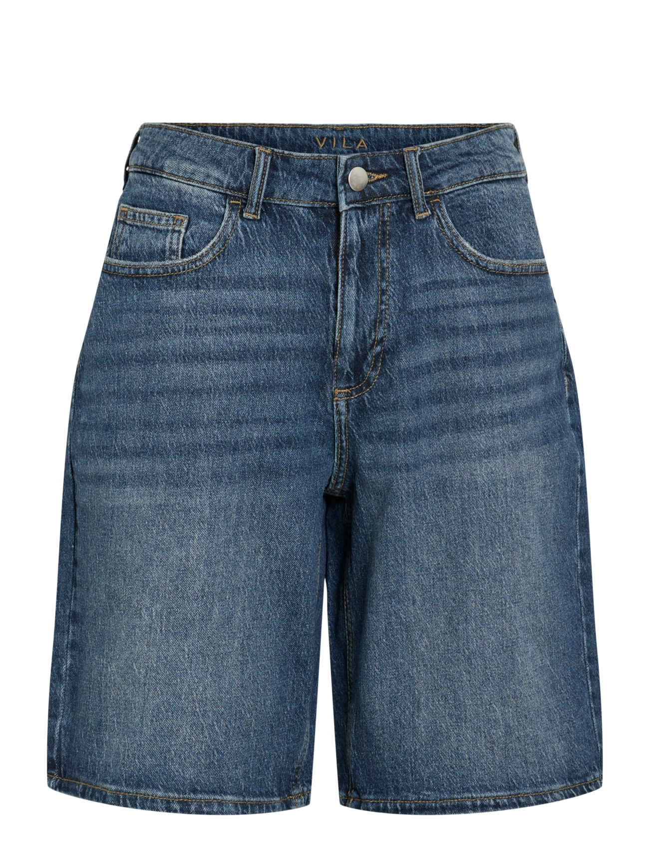 Vila VIJAF RW BERMUDA SHORTS MBD/BFS - Denimshorts - MEDIUM BLUE DENIM / blue