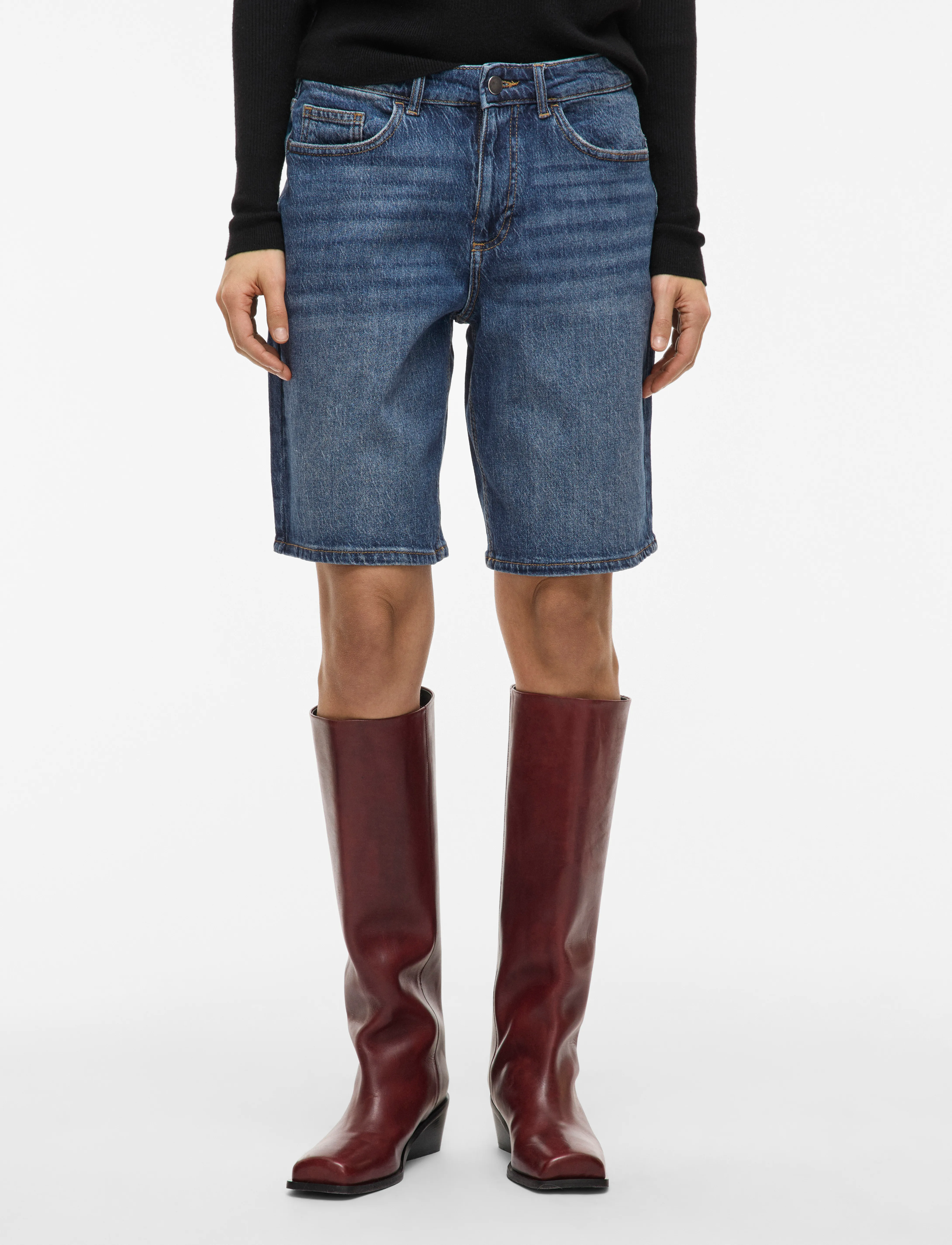 Vila Vijaf Rw Bermuda Shorts Mbd/Bfs, 36, Blue, Shorts > Denim Shorts, Dame