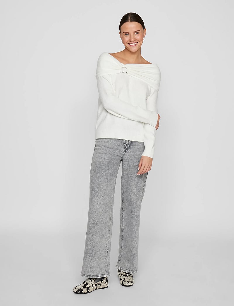 Vila - VIKENYA L/S OFF SHOULDER KNIT TOP/KA - langærmede toppe - cloud dancer - 4