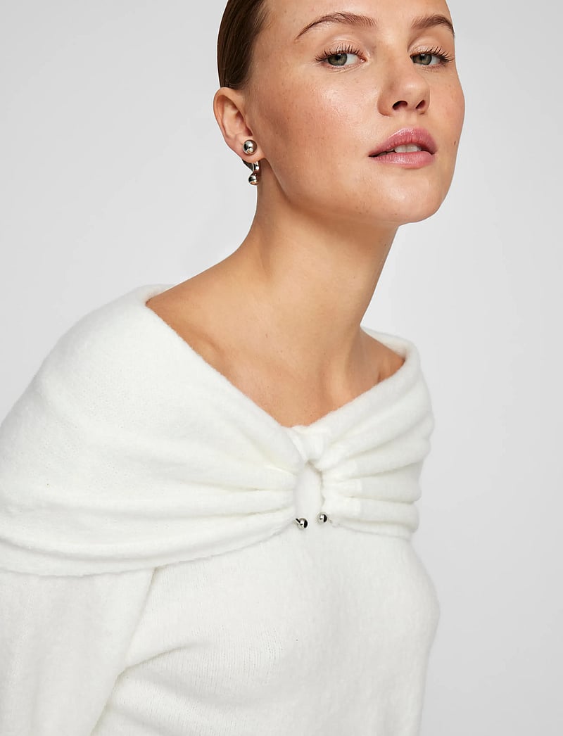 Vila - VIKENYA L/S OFF SHOULDER KNIT TOP/KA - langærmede toppe - cloud dancer - 5