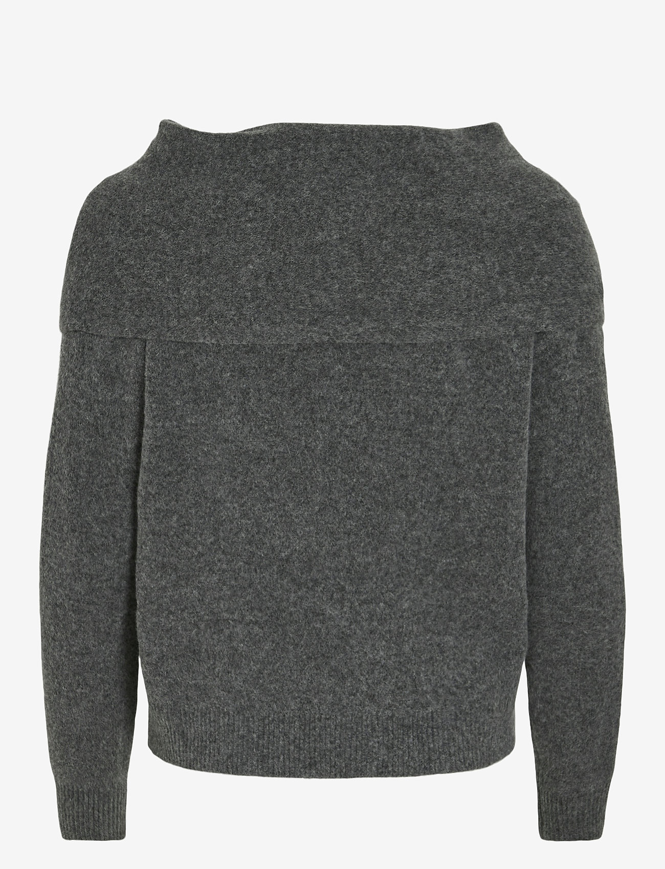 Vila - VIKENYA L/S OFF SHOULDER KNIT TOP/KA - hauts à manches longues - dark grey melange - 2