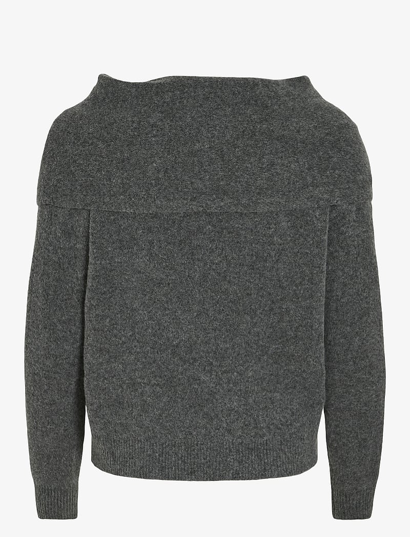 Vila - VIKENYA L/S OFF SHOULDER KNIT TOP/KA - hauts à manches longues - dark grey melange - 2