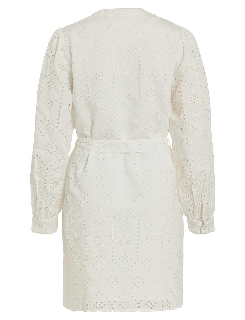 Vila - VISINE L/S SHORT DRESS - konfirmatsioon - bright white - 2