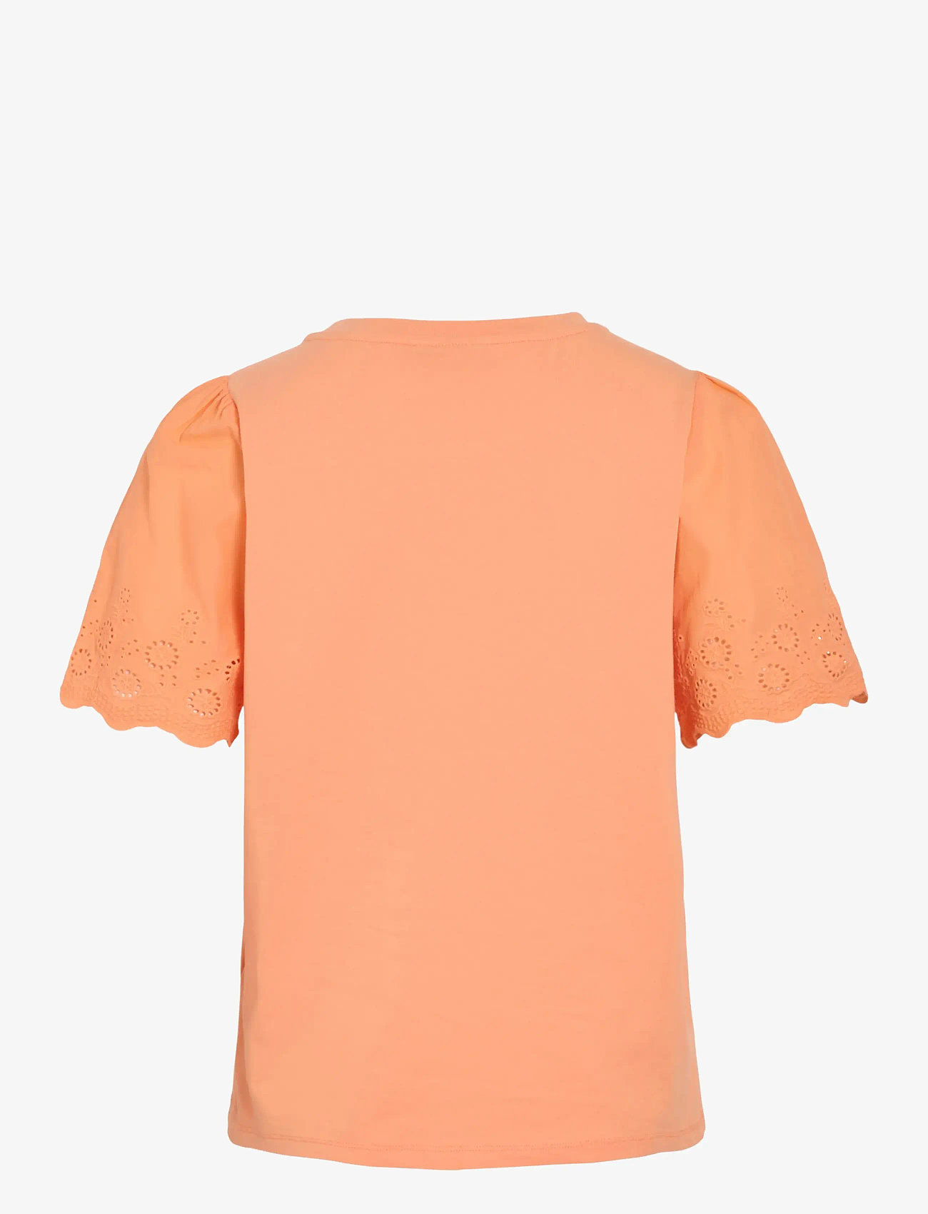 Vila - VICELIANA O-NECK S/S TOP - lühikeste varrukatega pluusid - cadmium orange - 2
