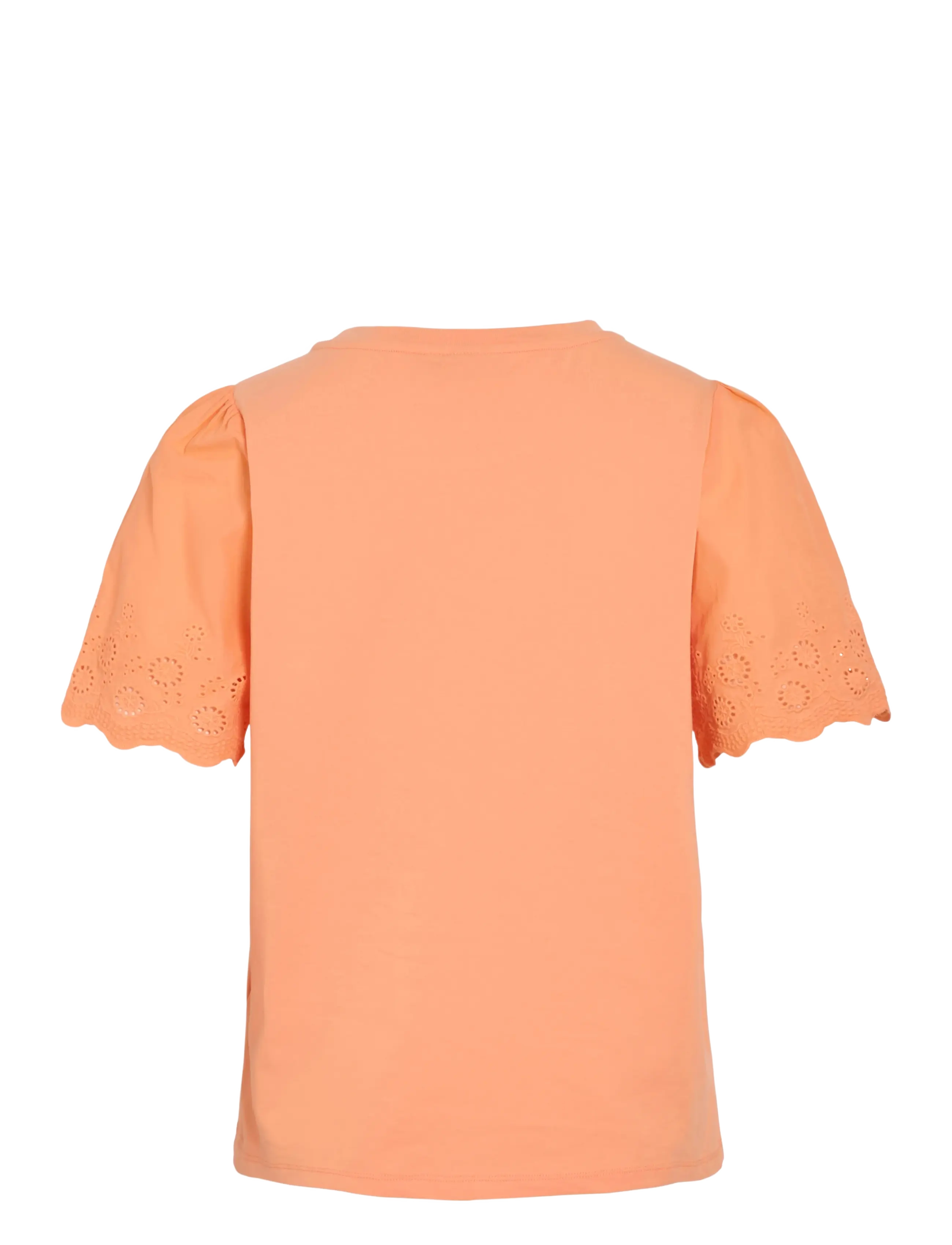 Vila - VICELIANA O-NECK S/S TOP - stutterma blússur - cadmium orange - 2