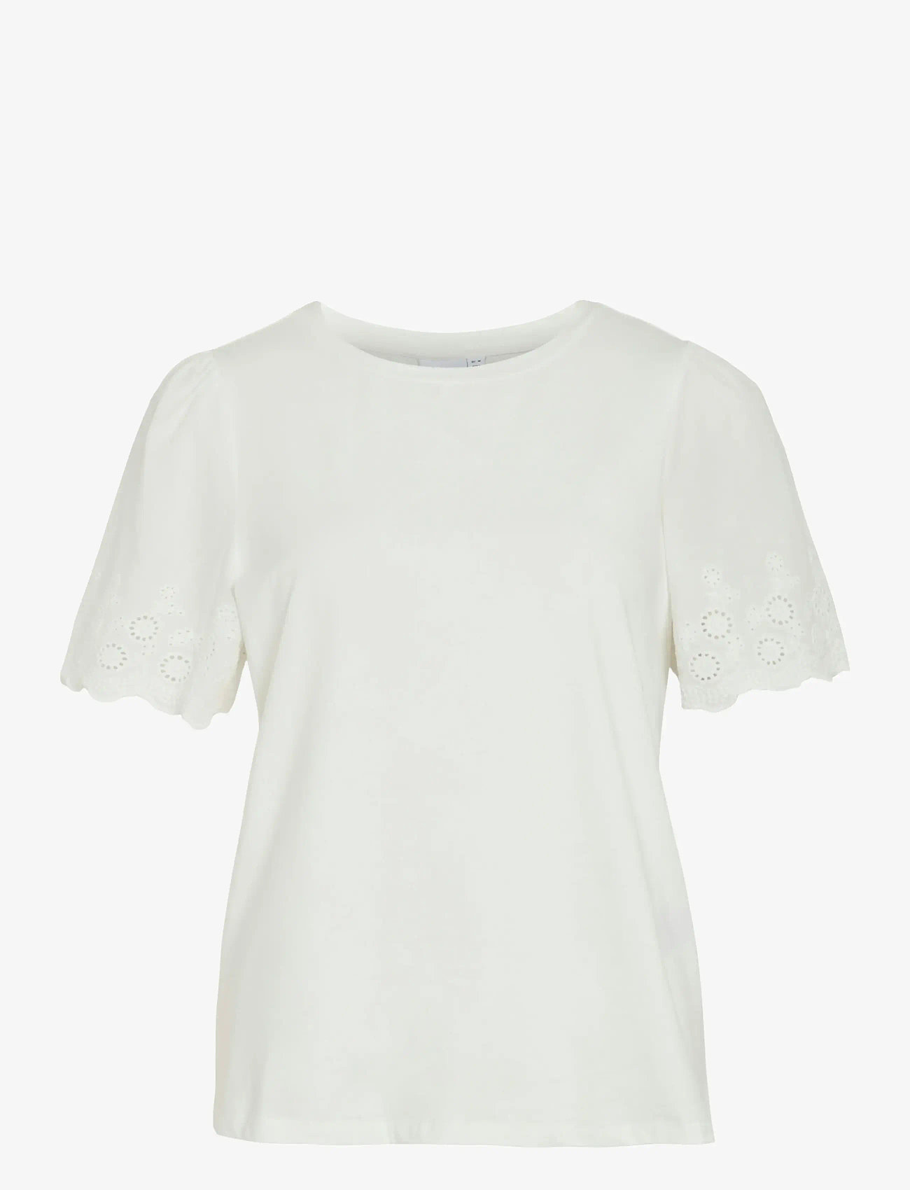 Vila - VICELIANA O-NECK S/S TOP - kurzämlige blusen - snow white - 1