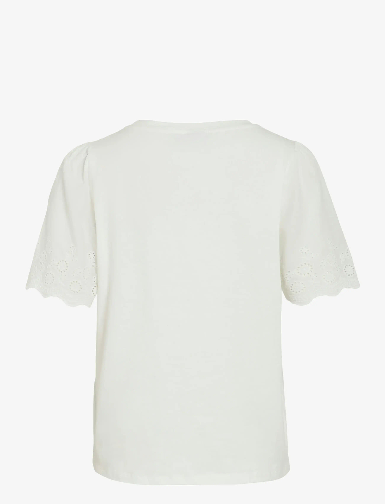 Vila - VICELIANA O-NECK S/S TOP - kurzämlige blusen - snow white - 2