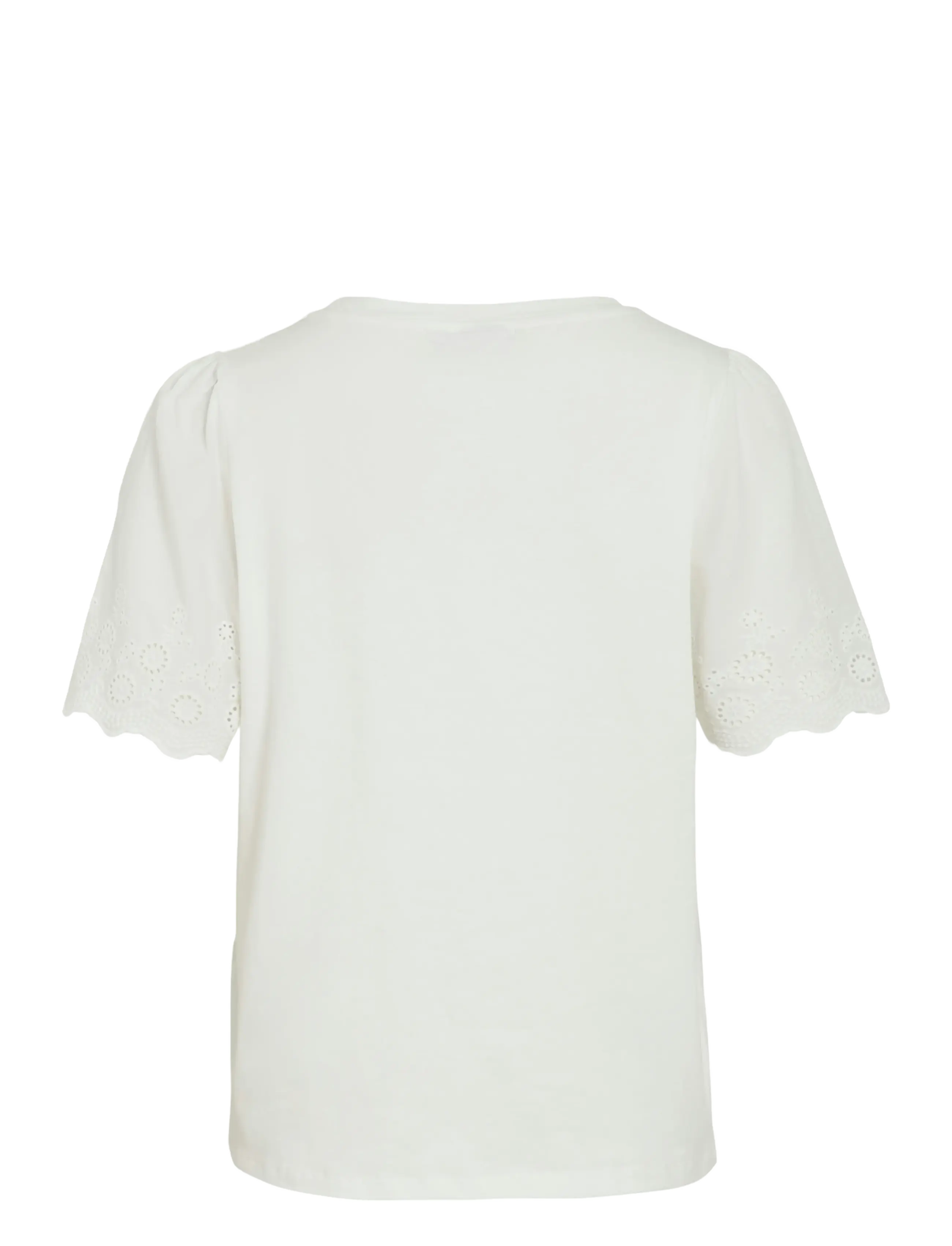 Vila - VICELIANA O-NECK S/S TOP - kurzämlige blusen - snow white - 2