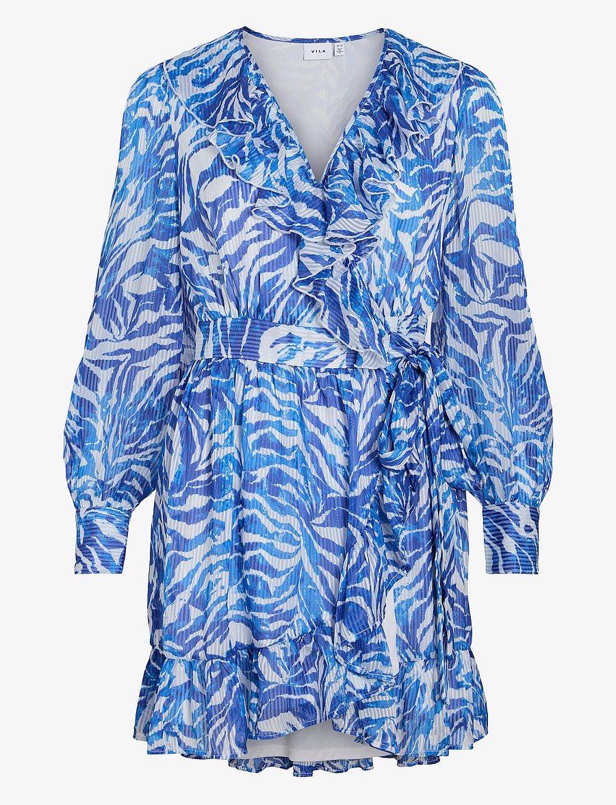 Vila - VILYNGBA L/S WRAP SHORT DRESS/DC/KA - suvekleidid - snow white - 0