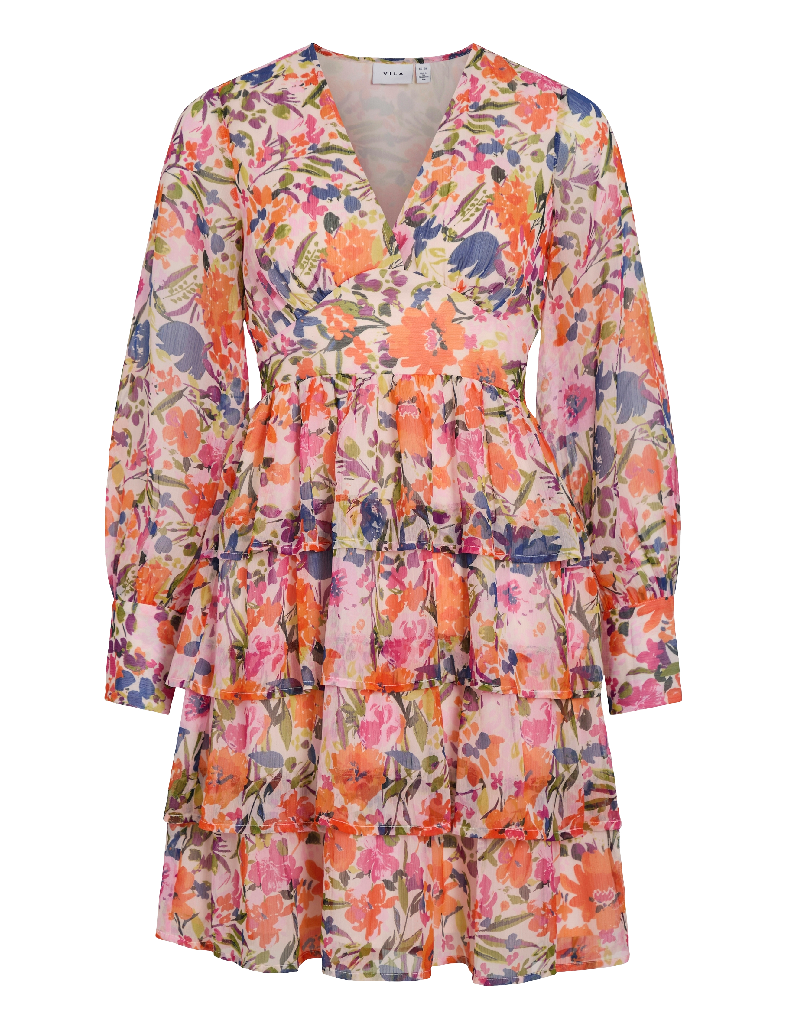 VILA Vimicha L/S Layering Kurz Kleid/Dc/Ka Pink - 38 - Damen