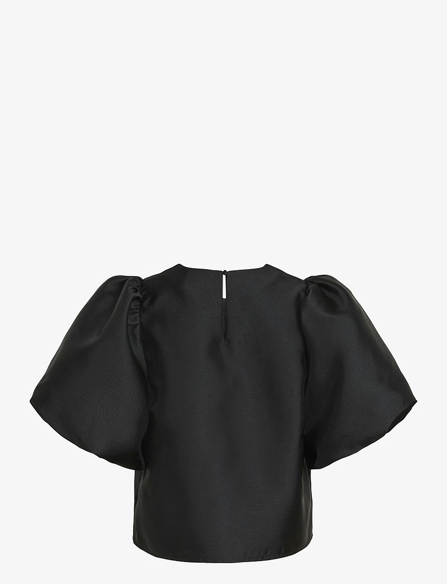Vila - VISHINA 2/4 O-NECK TOP/DC/KA - kurzärmelige blusen - black - 1