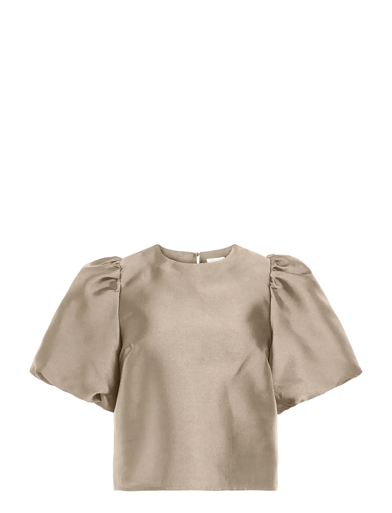 Vila - VISHINA 2/4 O-NECK TOP/DC/KA - kortærmede bluser - cement - 0