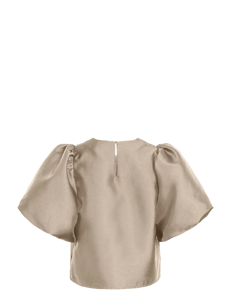 Vila - VISHINA 2/4 O-NECK TOP/DC/KA - kortærmede bluser - cement - 1