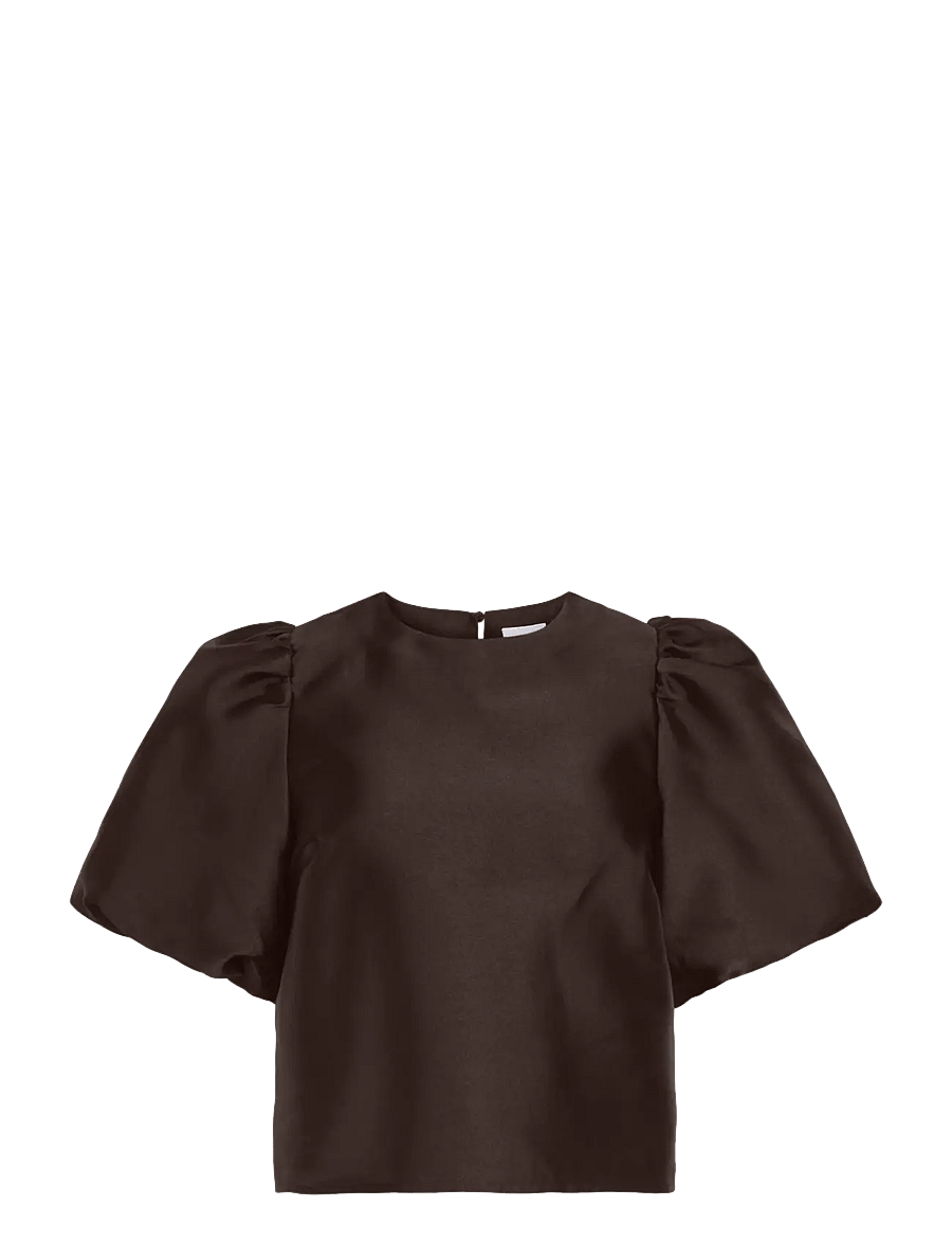 Vila - VISHINA 2/4 O-NECK TOP/1/DC/KA - kortärmade blusar - coffee bean - 0