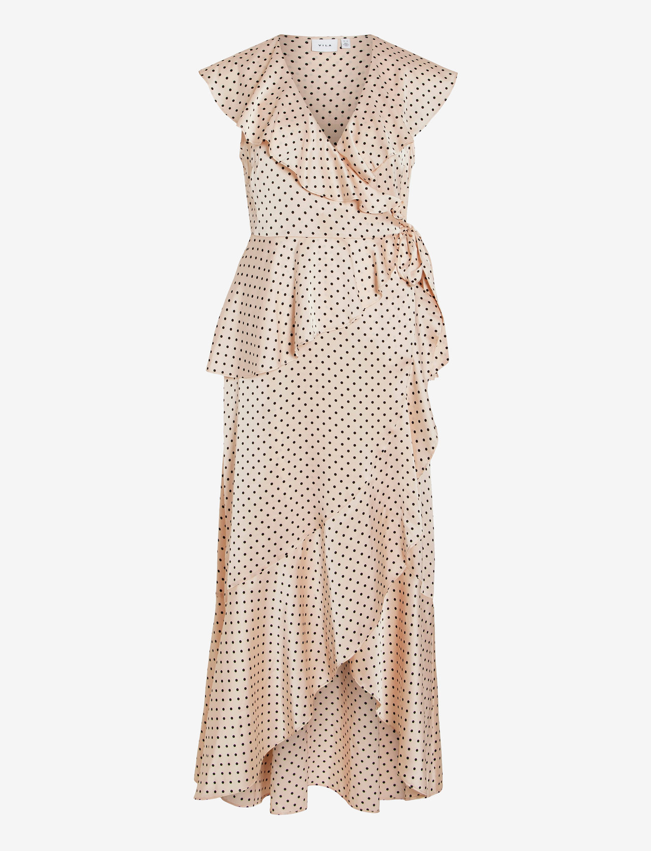 Vila - VIKIMMIE S/S WRAP ANKLE DRESS/DC/KA - cocktailkleider - peach whip - 1