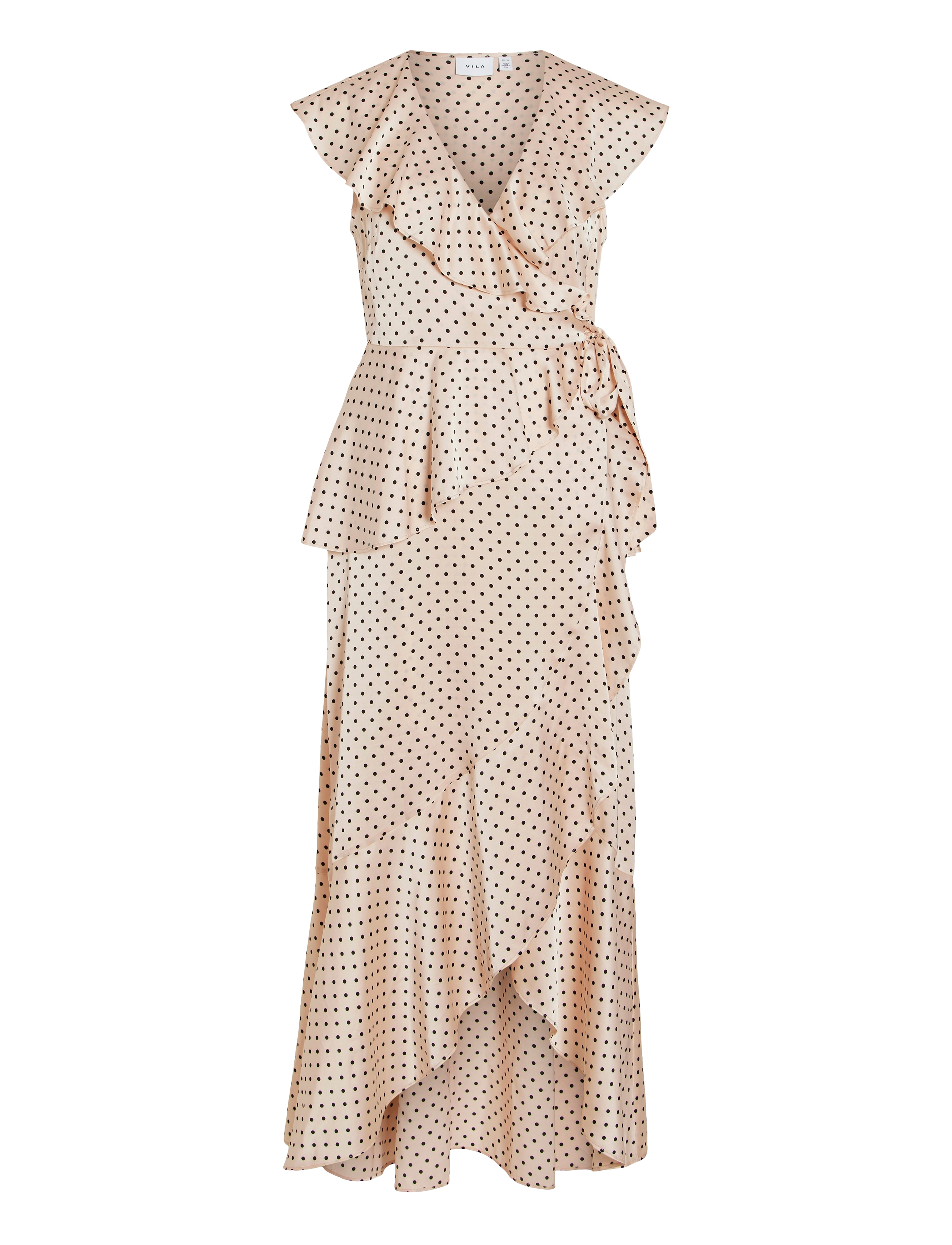 Vila VIKIMMIE S/S WRAP ANKLE DRESS/DC/KA - Midi kjoler - PEACH WHIP / pink/rose