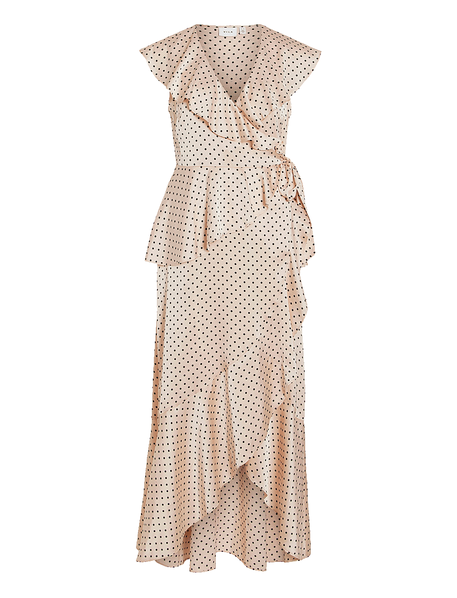 Vila - VIKIMMIE S/S WRAP ANKLE DRESS/DC/KA - cocktailkleider - peach whip - 1