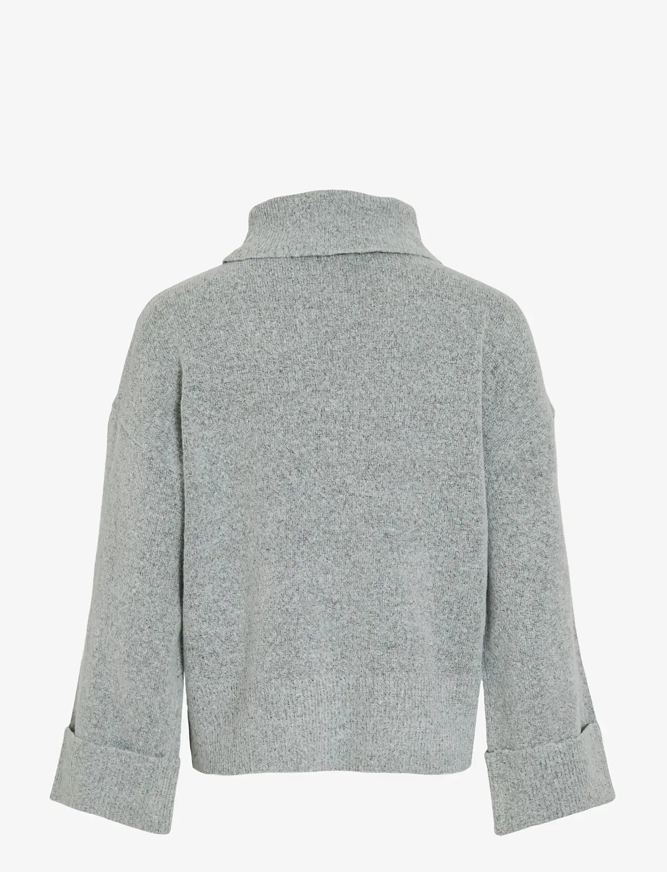 Vila - VIROLFIE ROLL NECK L/S KNIT TOP - NOOS - turtlenecks - light grey melange - 2