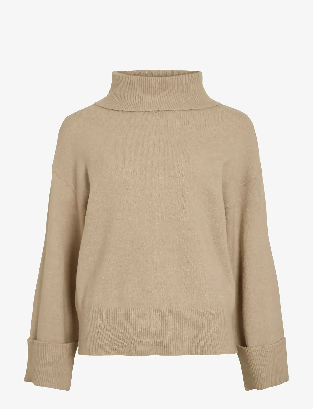 Vila - VIROLFIE ROLL NECK L/S KNIT TOP - NOOS - polotröjor - natural melange - 1