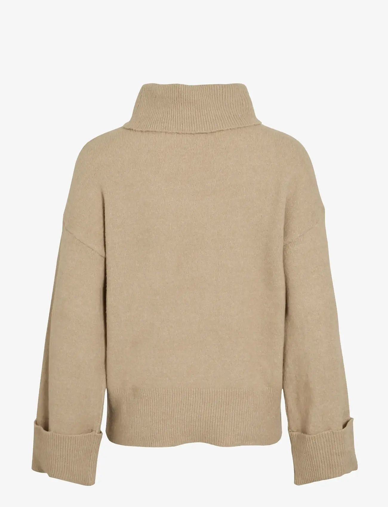Vila - VIROLFIE ROLL NECK L/S KNIT TOP - NOOS - polotröjor - natural melange - 2