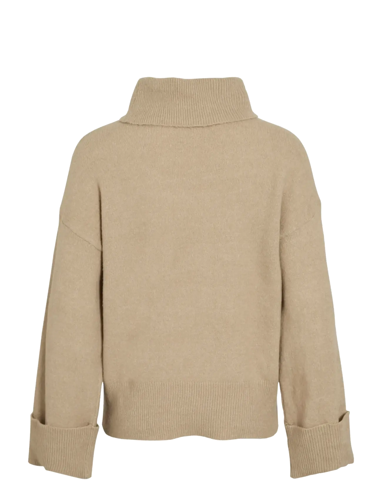 Vila - VIROLFIE ROLL NECK L/S KNIT TOP - NOOS - rullekraver - natural melange - 2