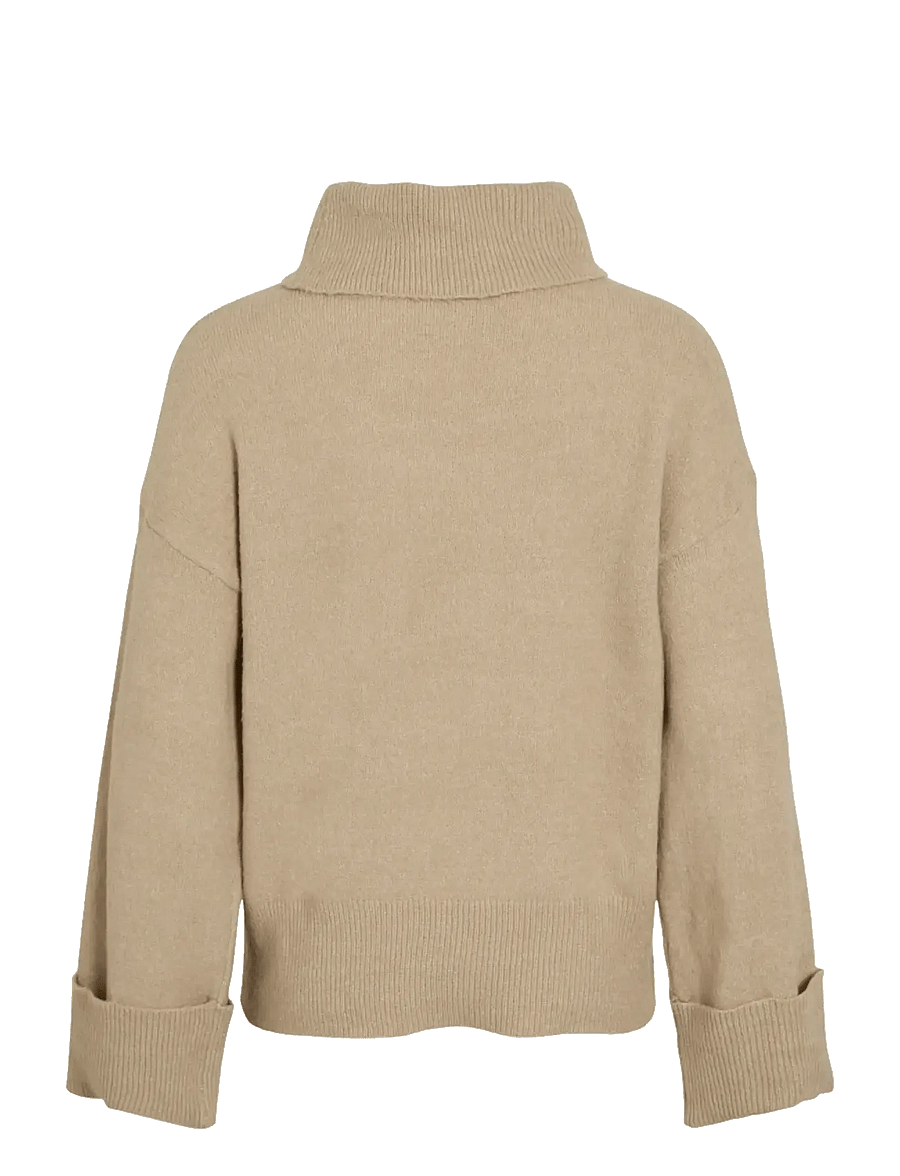 Vila - VIROLFIE ROLL NECK L/S KNIT TOP - NOOS - rollkragenpullover - natural melange - 2