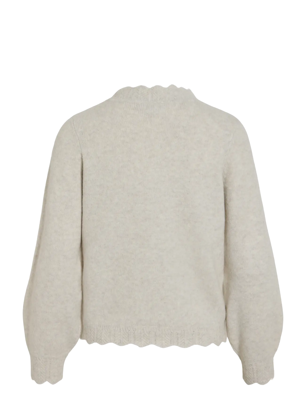 Vila - VINIKOLINA O-NECK L/S KNIT TOP - NOOS - megztiniai - super light natural melan - 2
