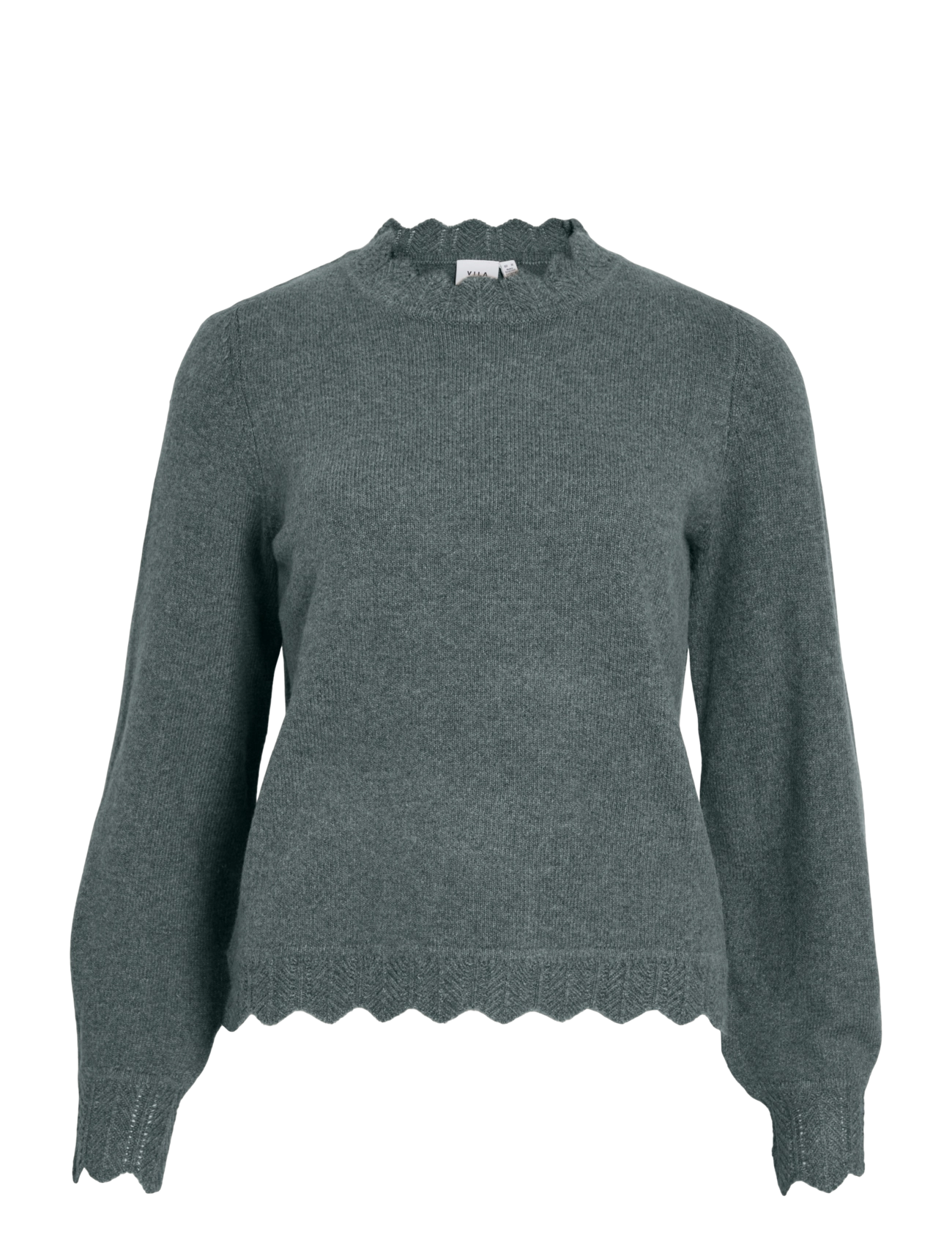 Vila VINIKOLINA O-NECK L/S KNIT TOP - NOOS - Vila - BALSAM GREEN / green