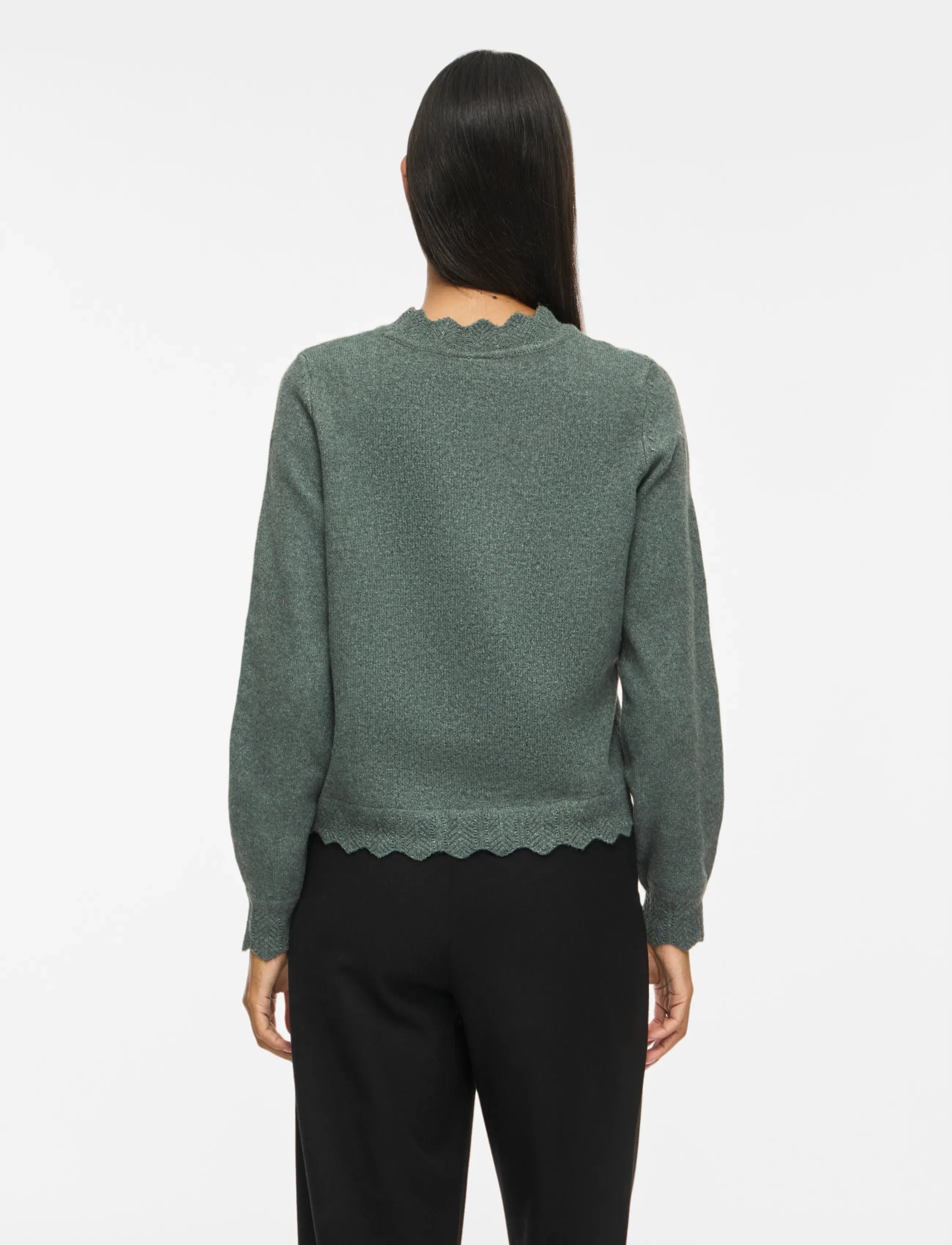 Vila - VINIKOLINA O-NECK L/S KNIT TOP - NOOS - höstkläder - balsam green - 2