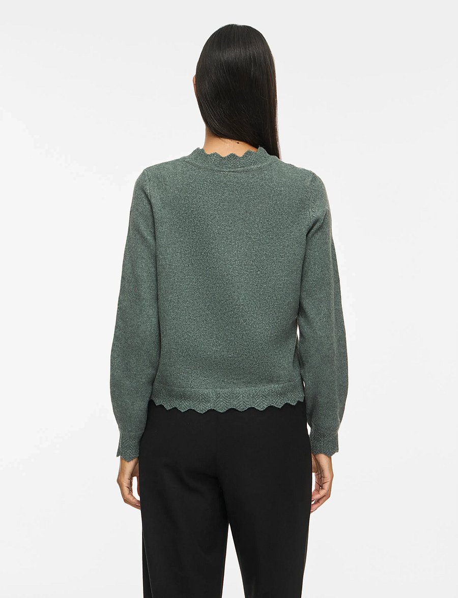 Vila - VINIKOLINA O-NECK L/S KNIT TOP - NOOS - pullover - balsam green - 3
