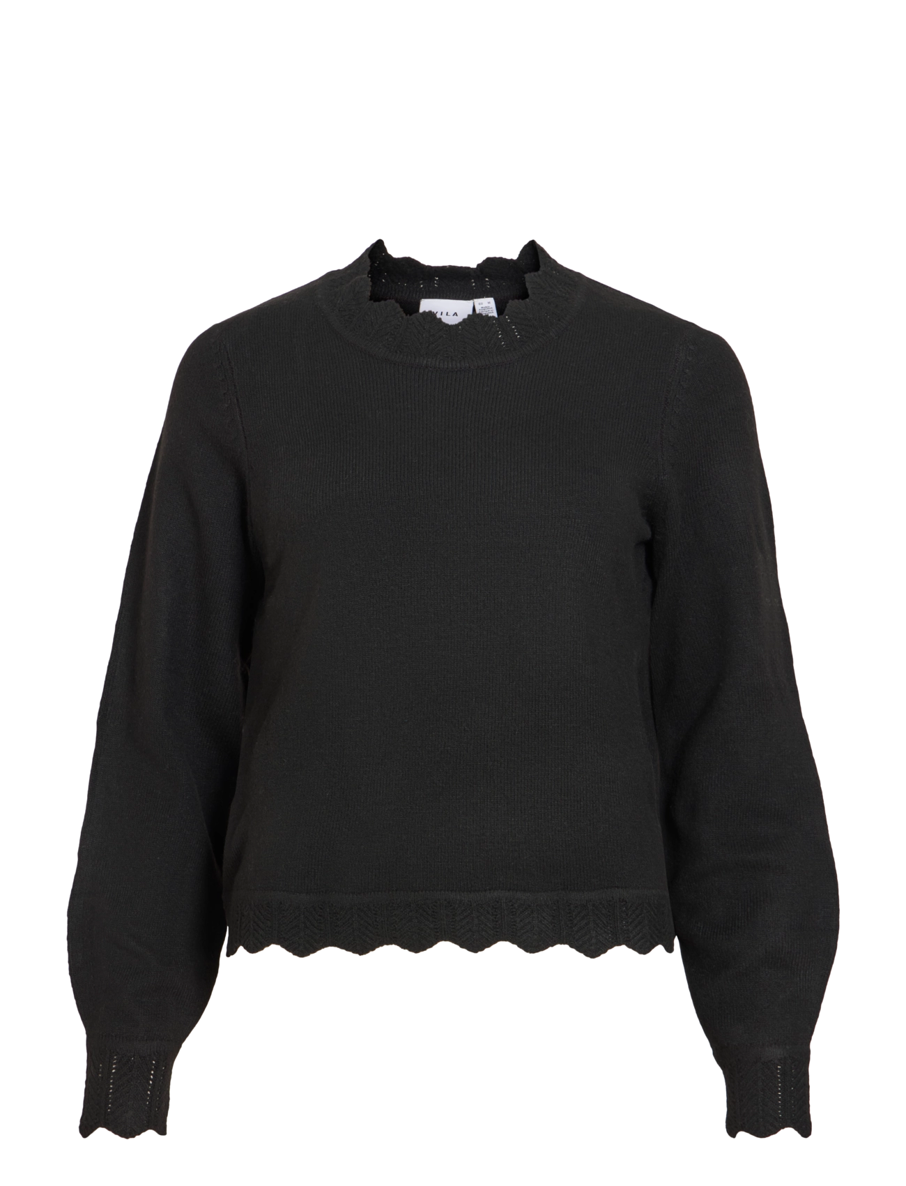 Vila VINIKOLINA O-NECK L/S KNIT TOP - NOOS - Pullover - BLACK BEAUTY / black
