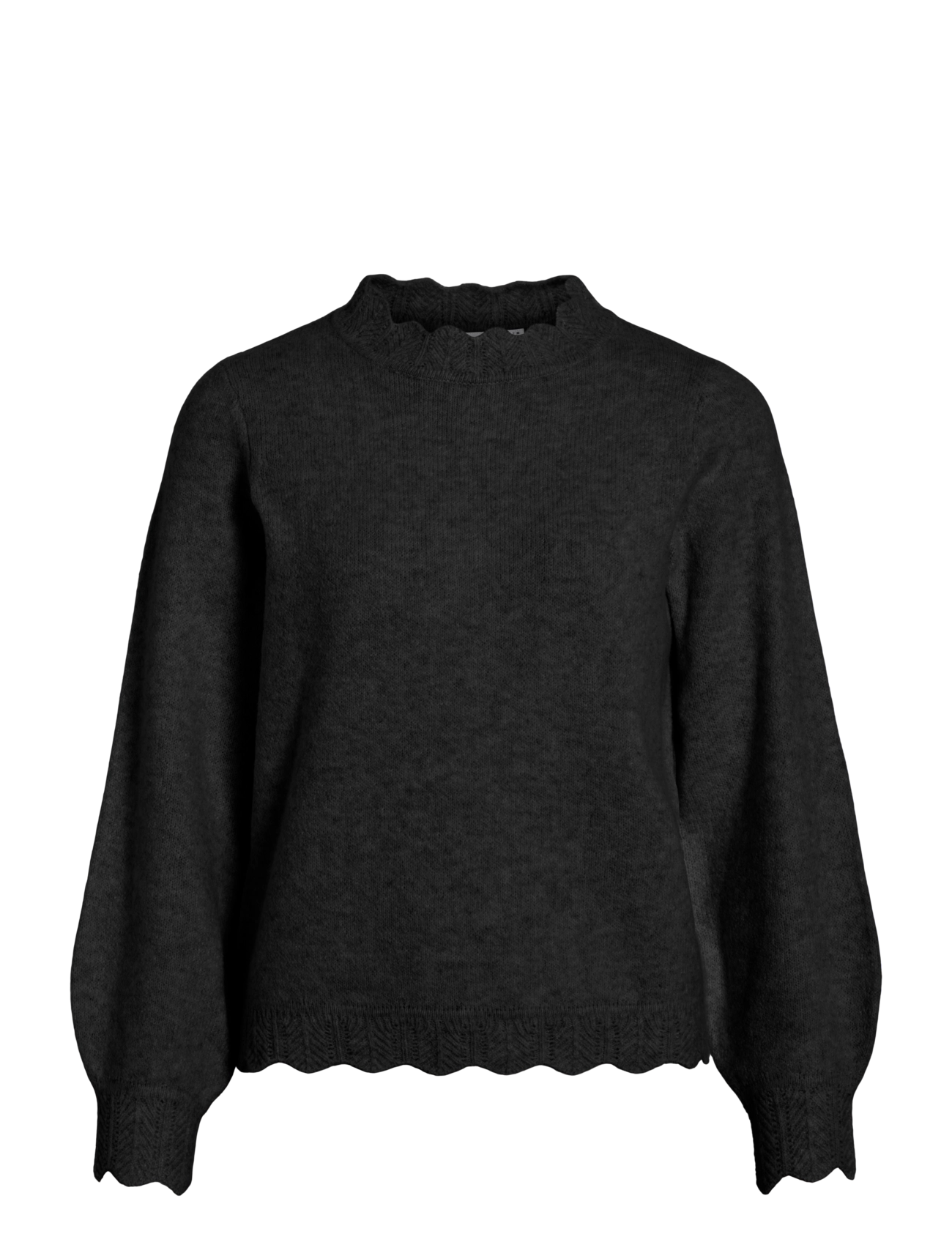 Vila VINIKOLINA O-NECK L/S KNIT TOP - NOOS - Vila - BLACK BEAUTY / black