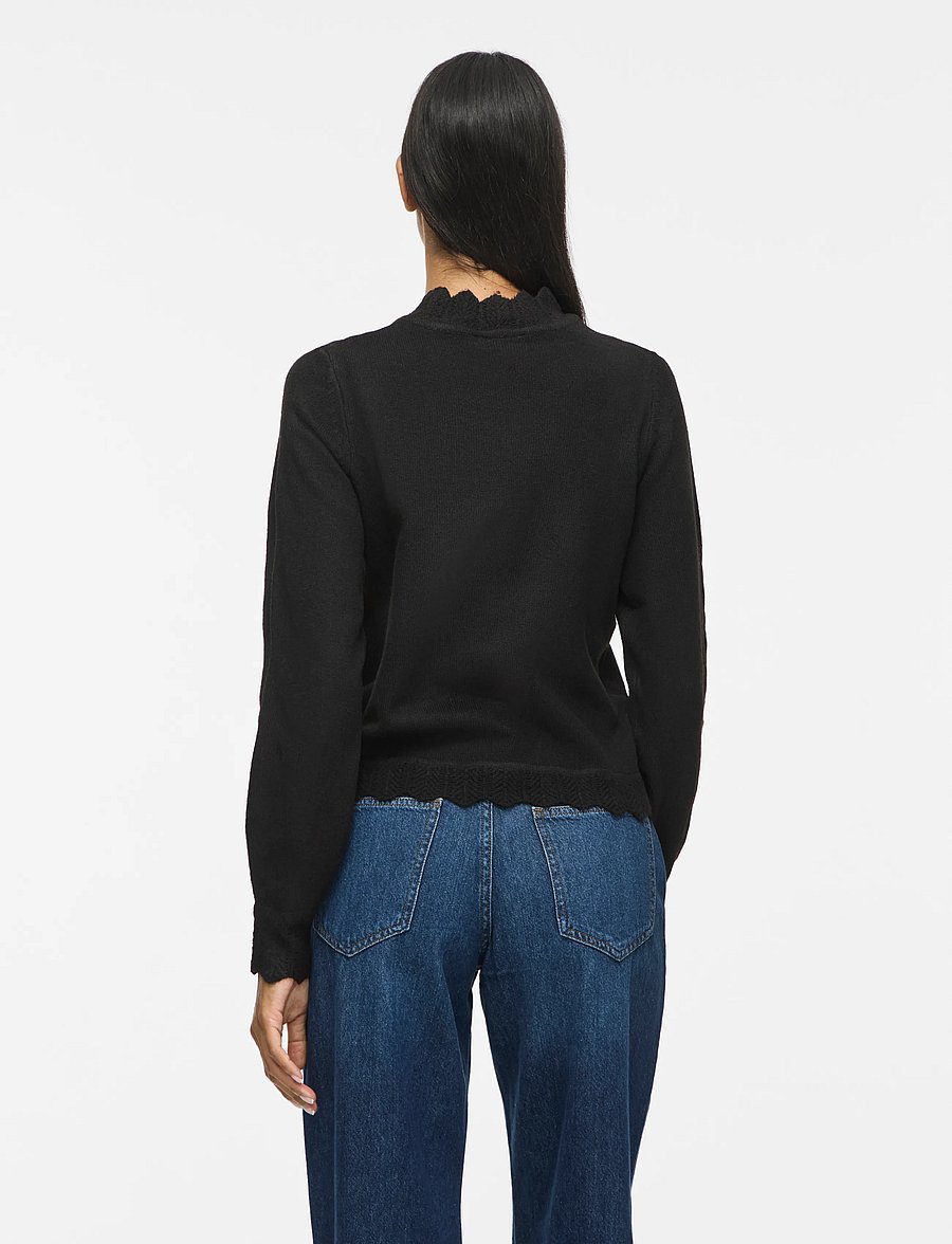 Vila - VINIKOLINA O-NECK L/S KNIT TOP - NOOS - pullover - black beauty - 3