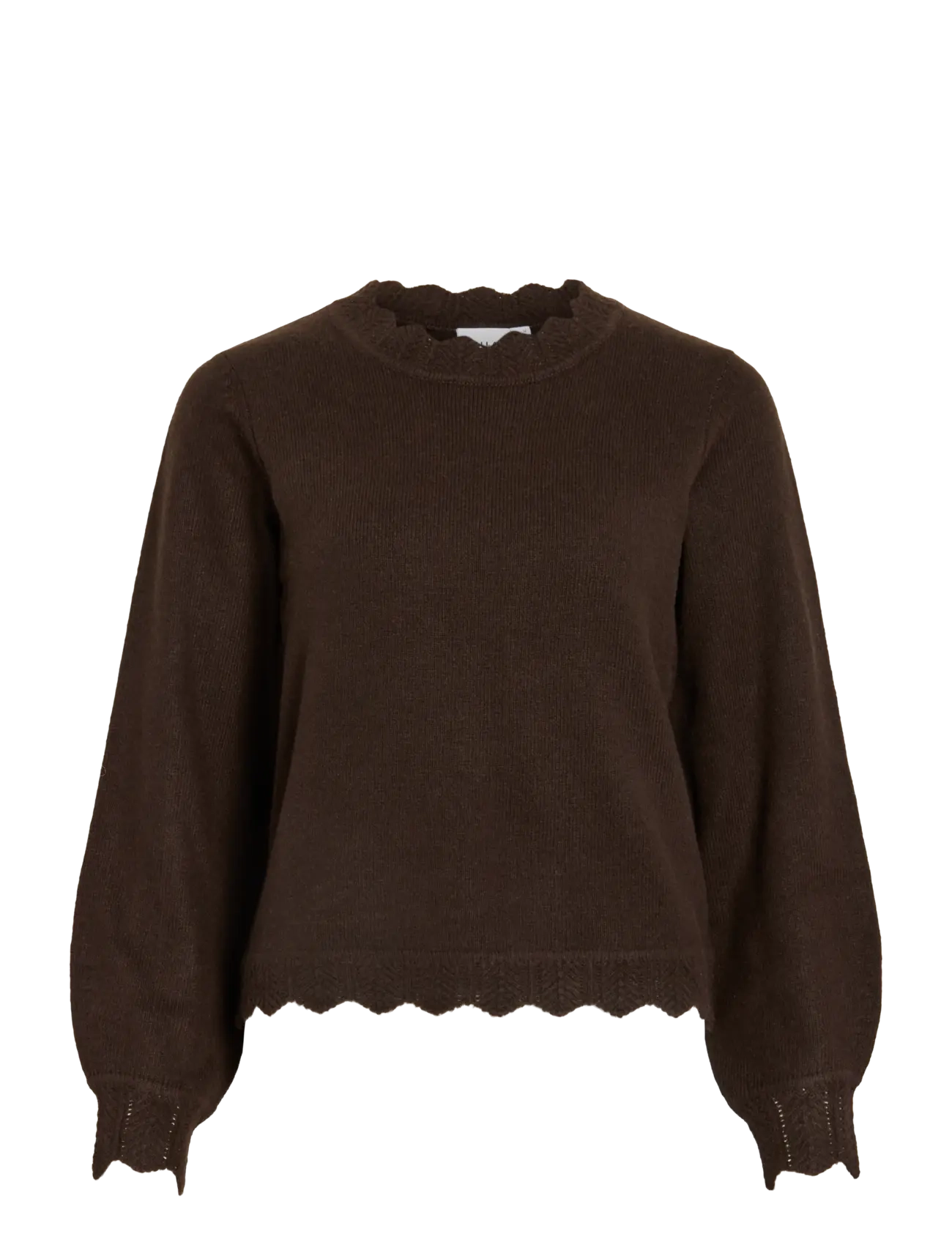 Vila VINIKOLINA O-NECK L/S KNIT TOP - NOOS - Kollektsioonid - COFFEE BEAN / brown