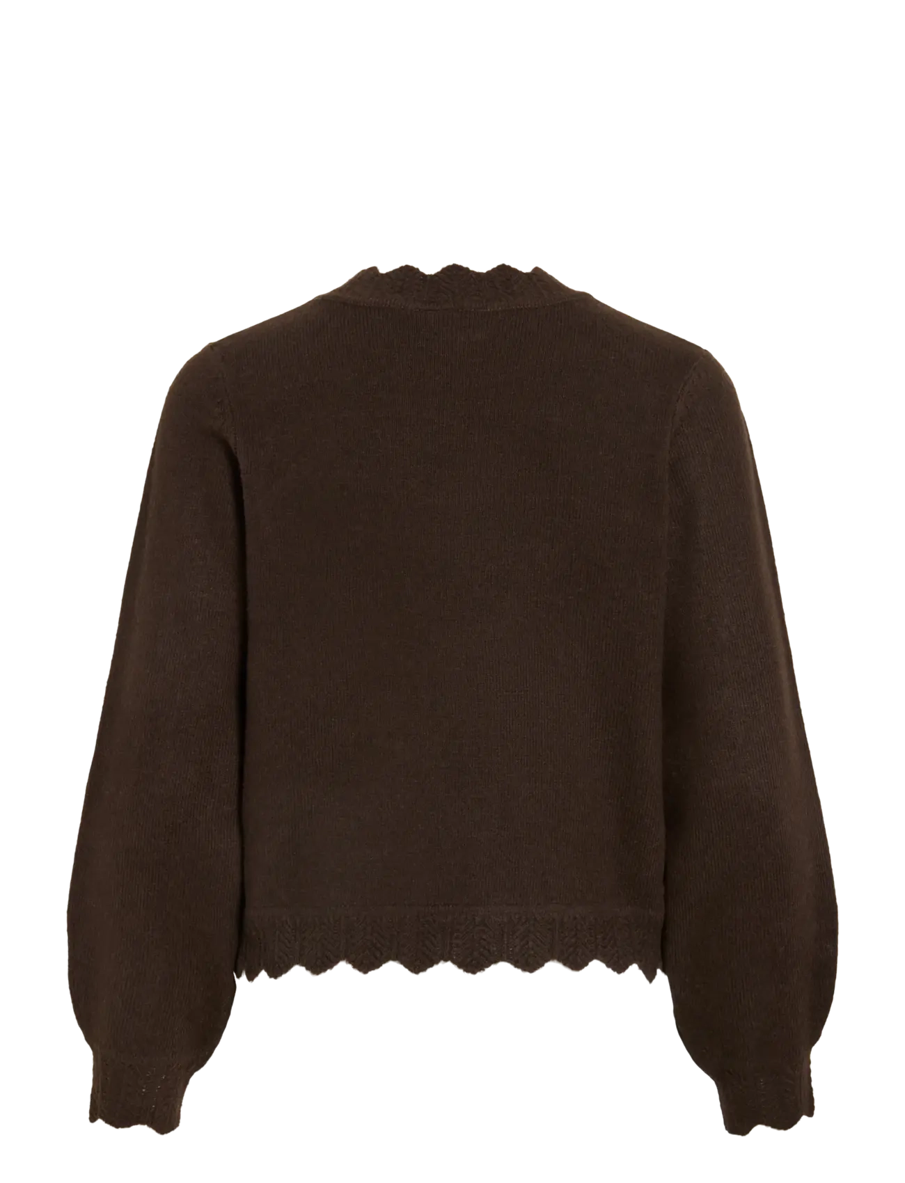 Vila - VINIKOLINA O-NECK L/S KNIT TOP - NOOS - striktrøjer - coffee bean - 2